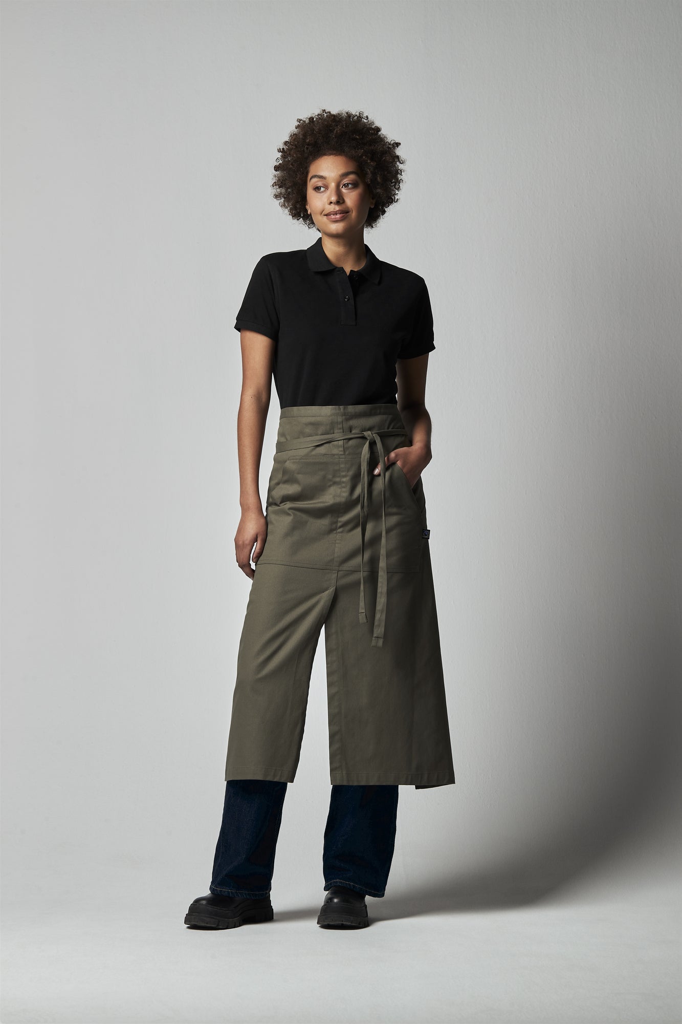 Waist Apron Long (GOTS) Black