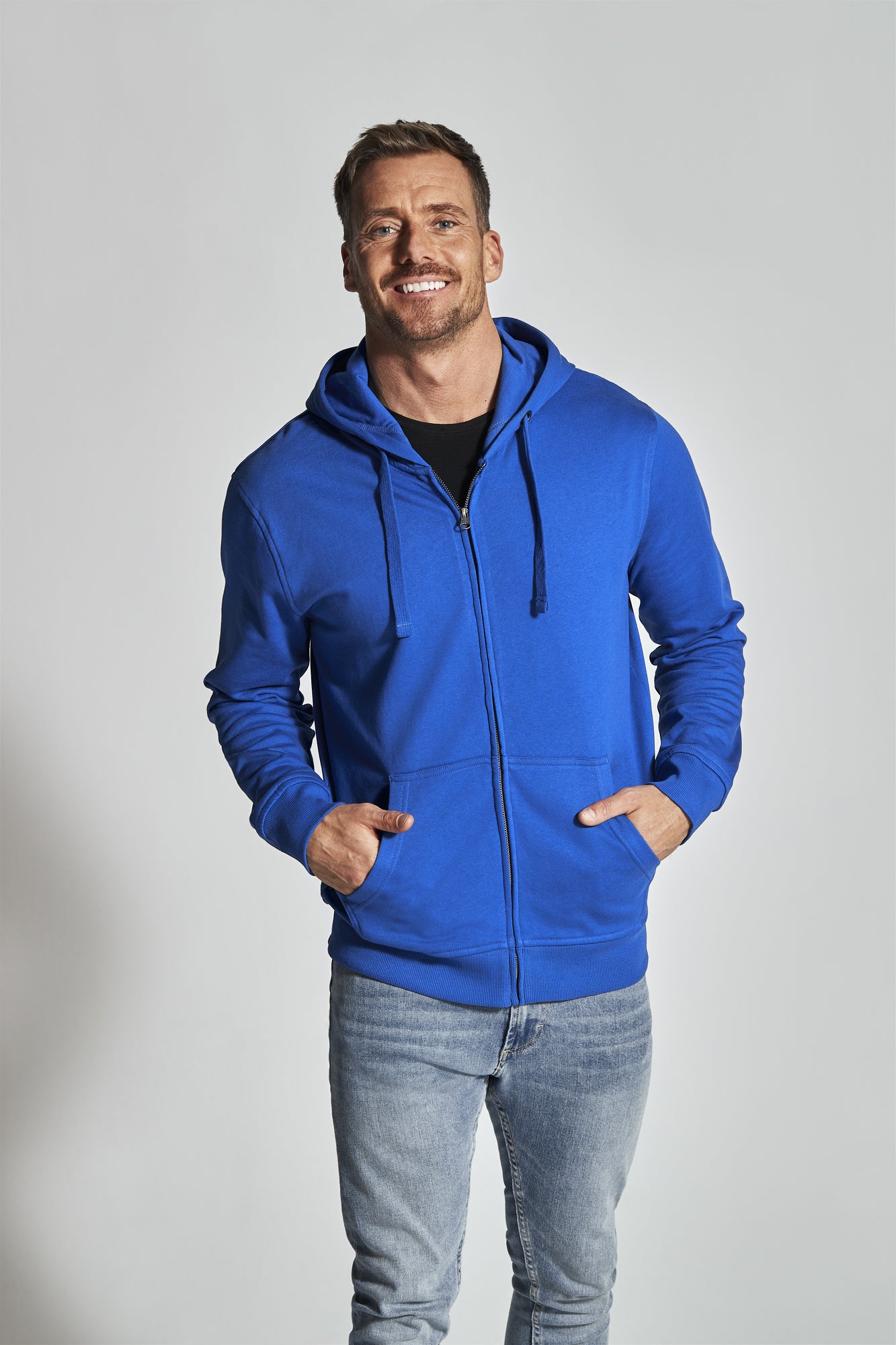 Full Zip Hood Man Black