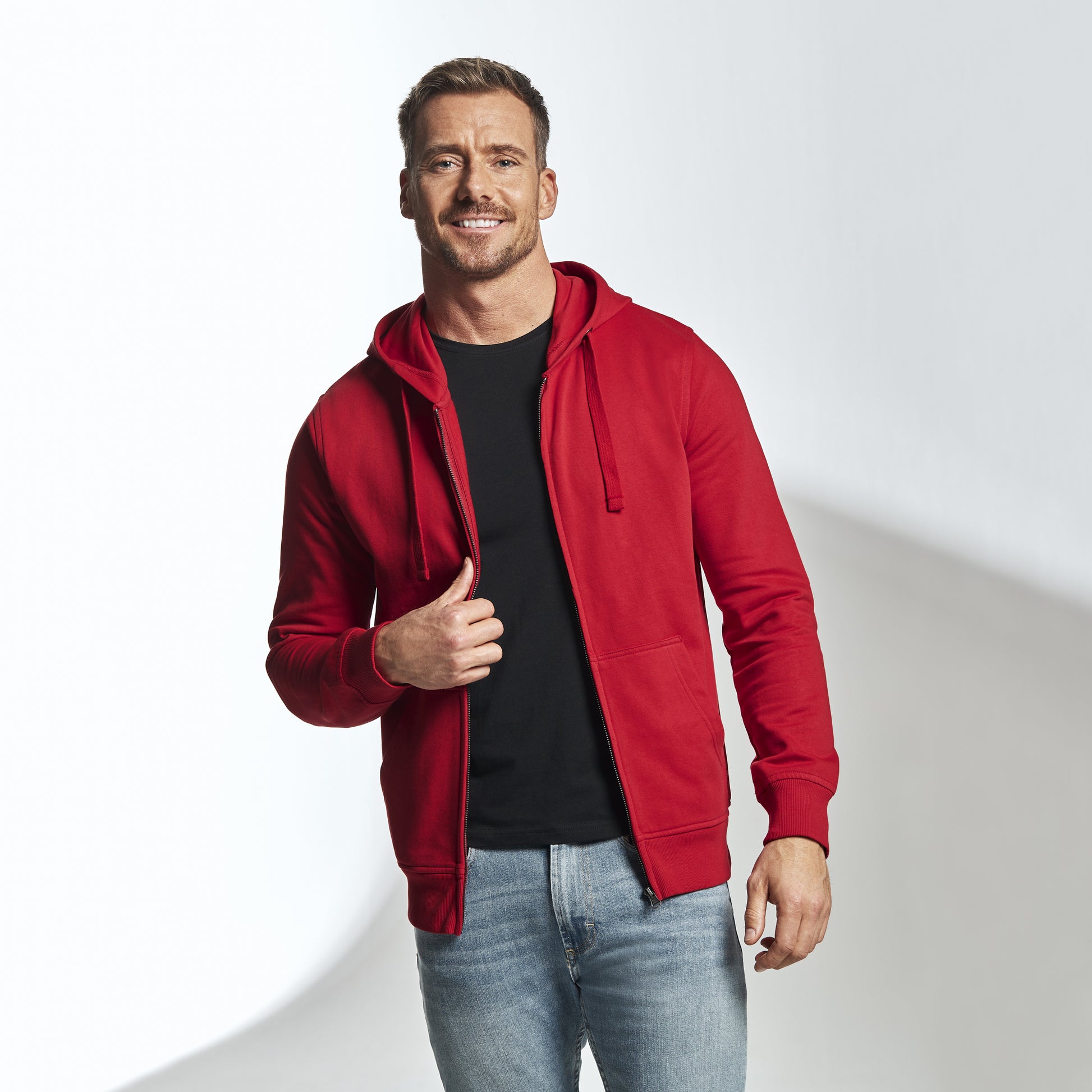 Full Zip Hood Man Black