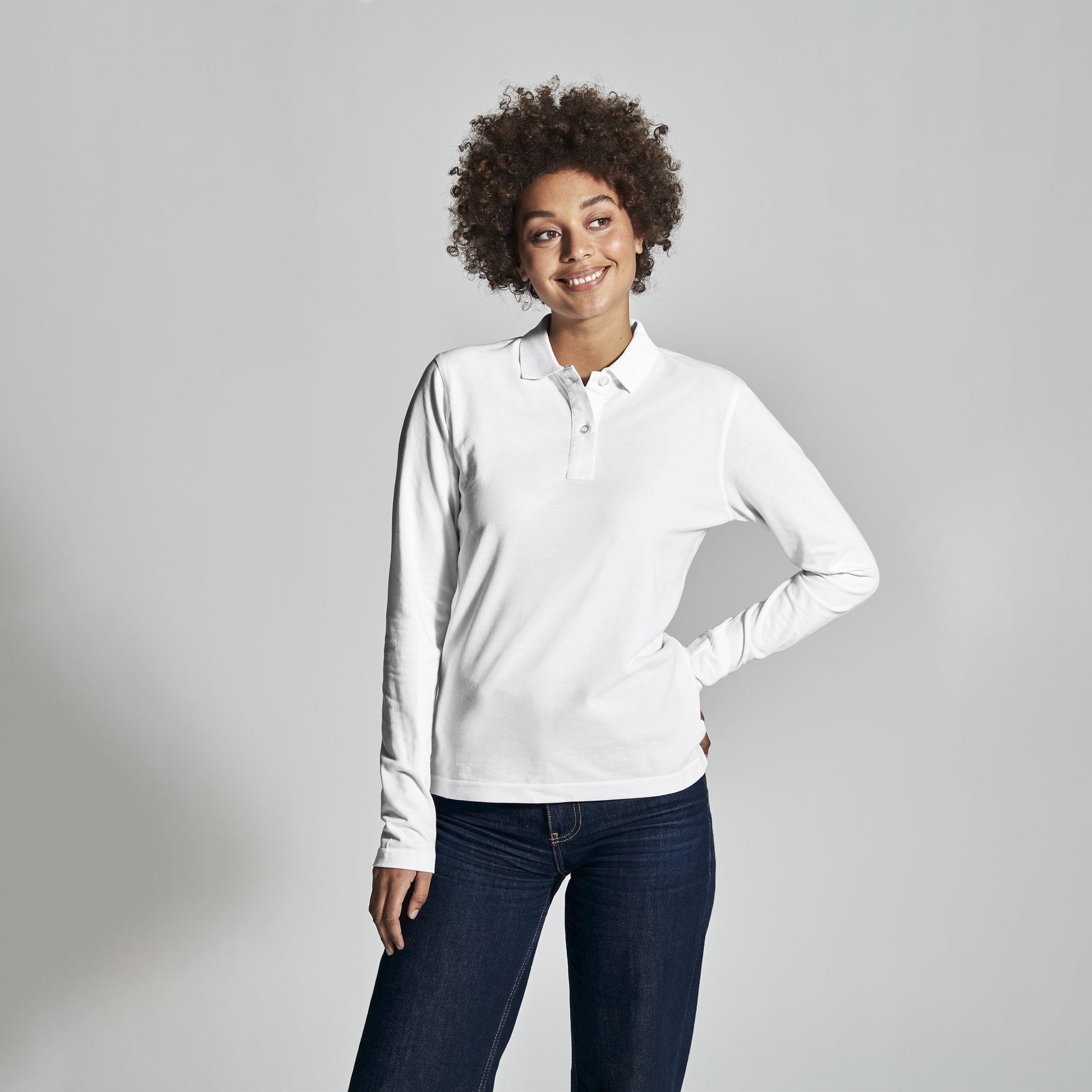 Pique LS Lady White