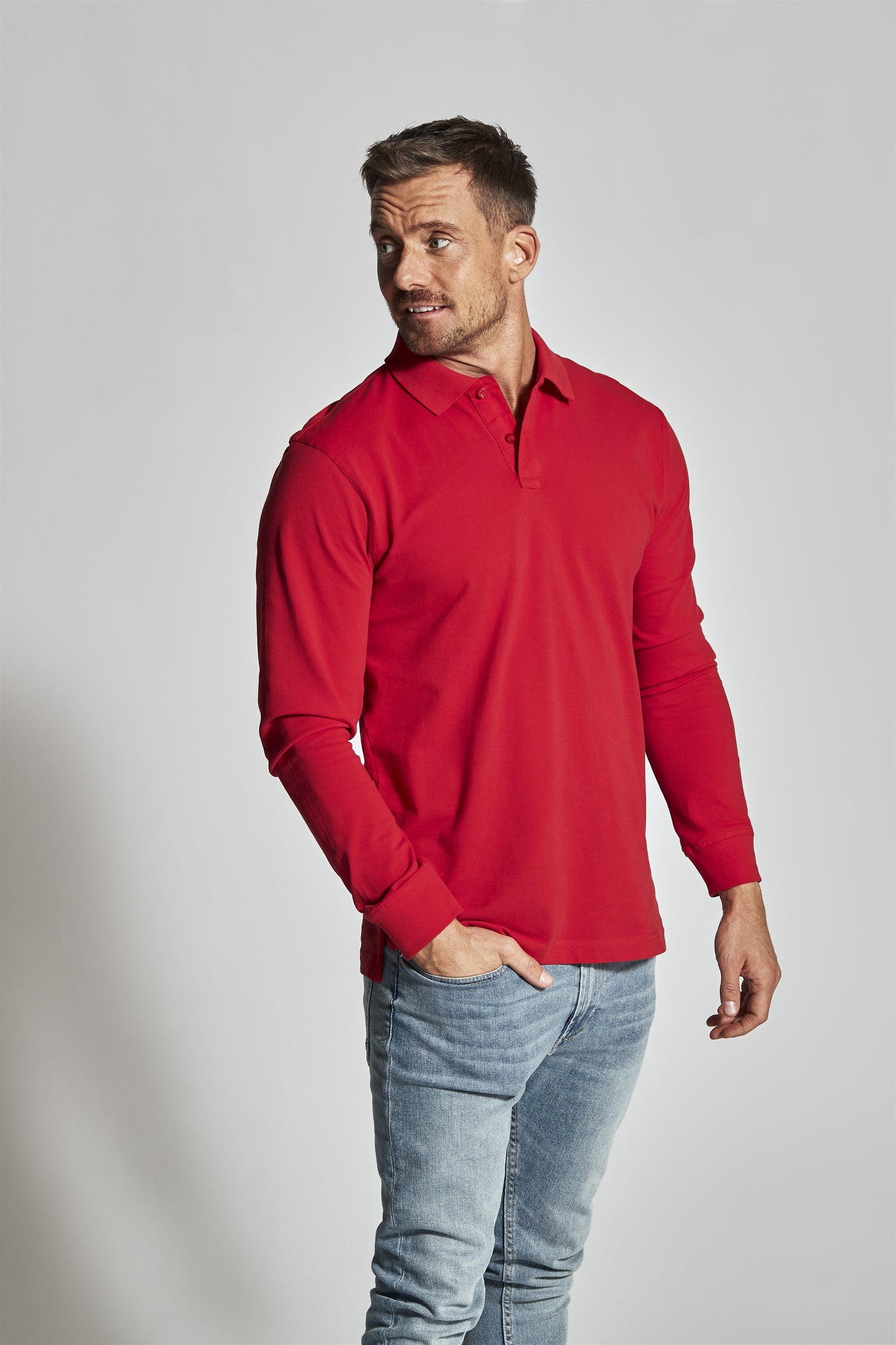 Pique LS Man Red