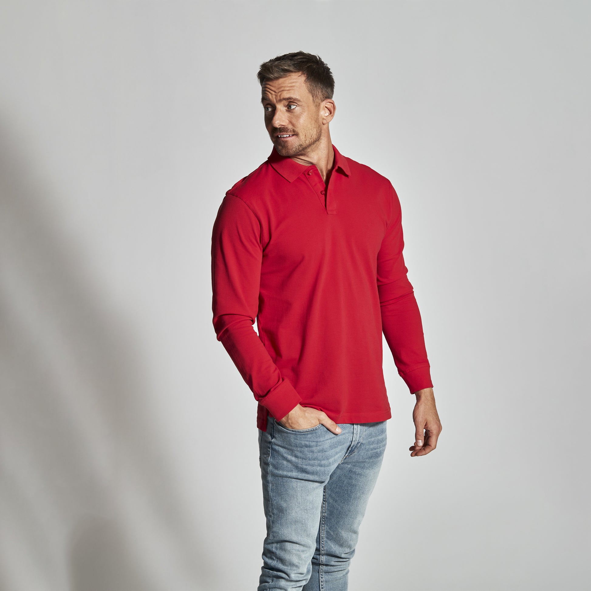 Pique LS Man Red