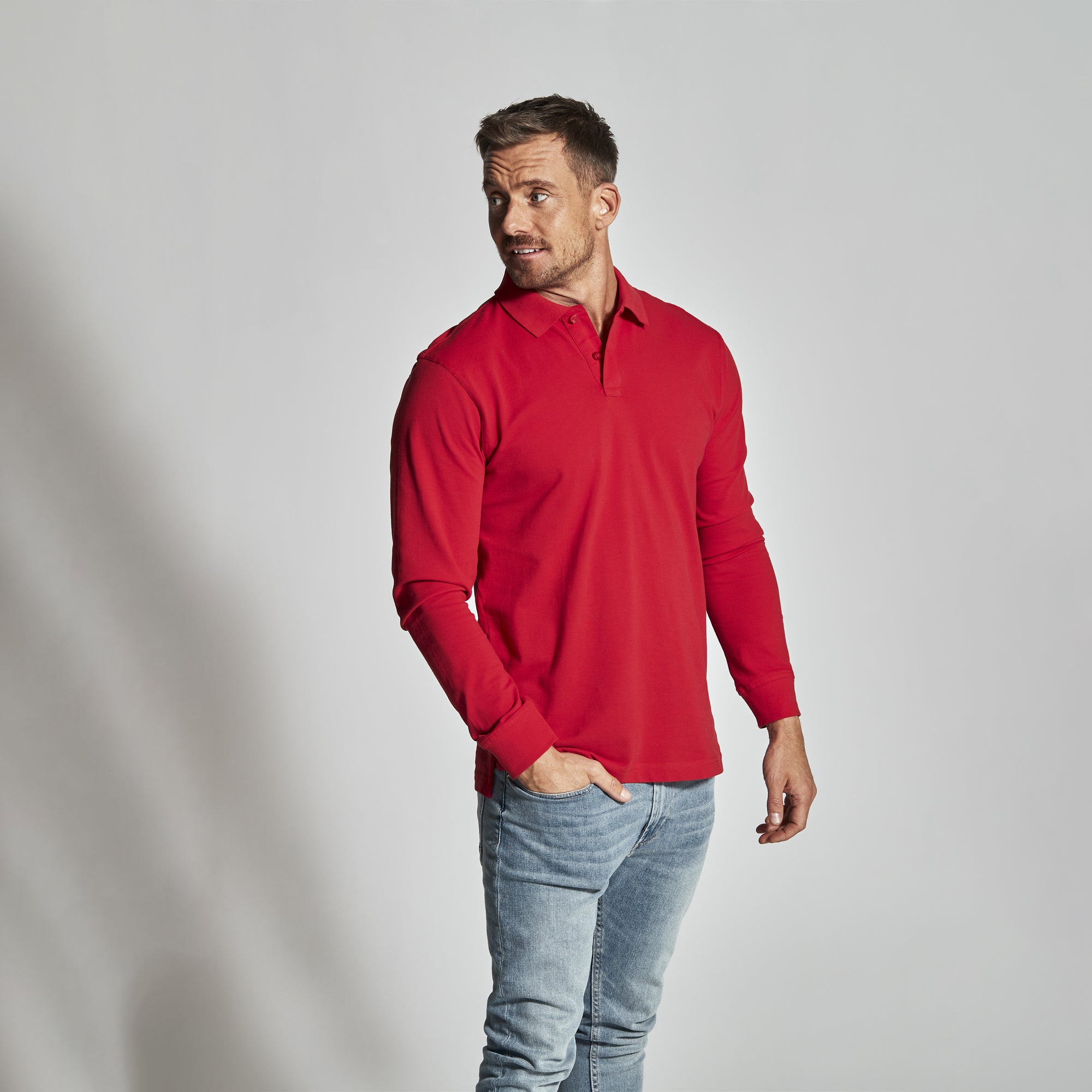 Pique LS Man Red