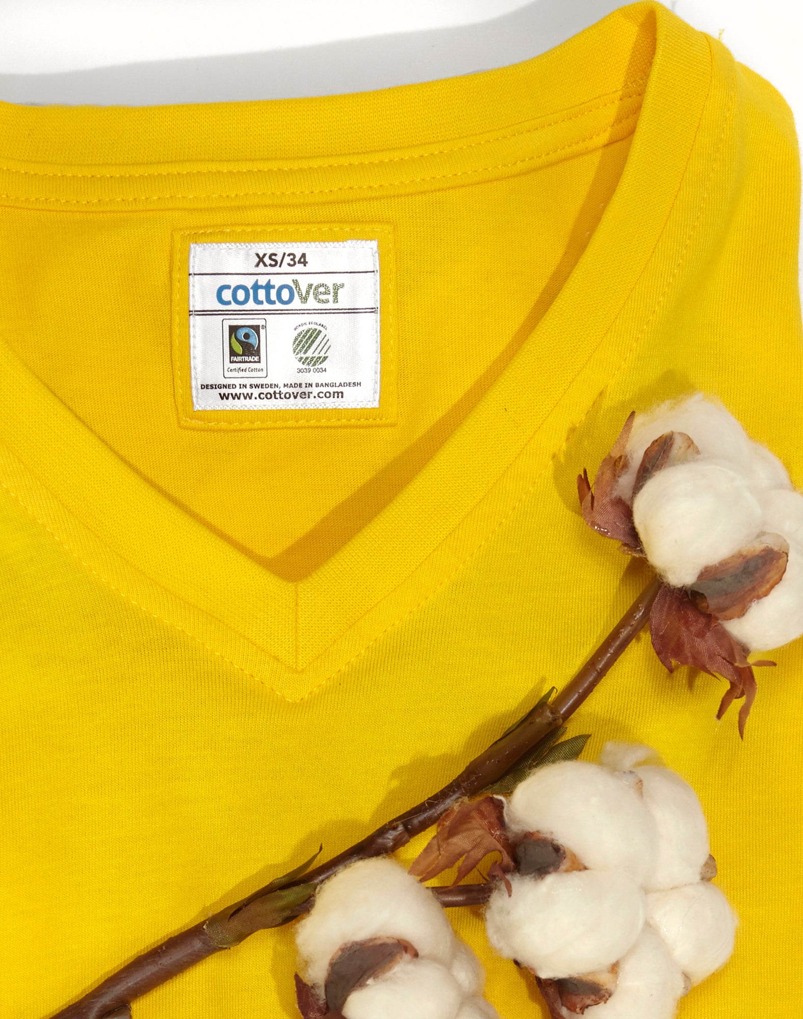 T-Shirt V-Neck Lady Yellow