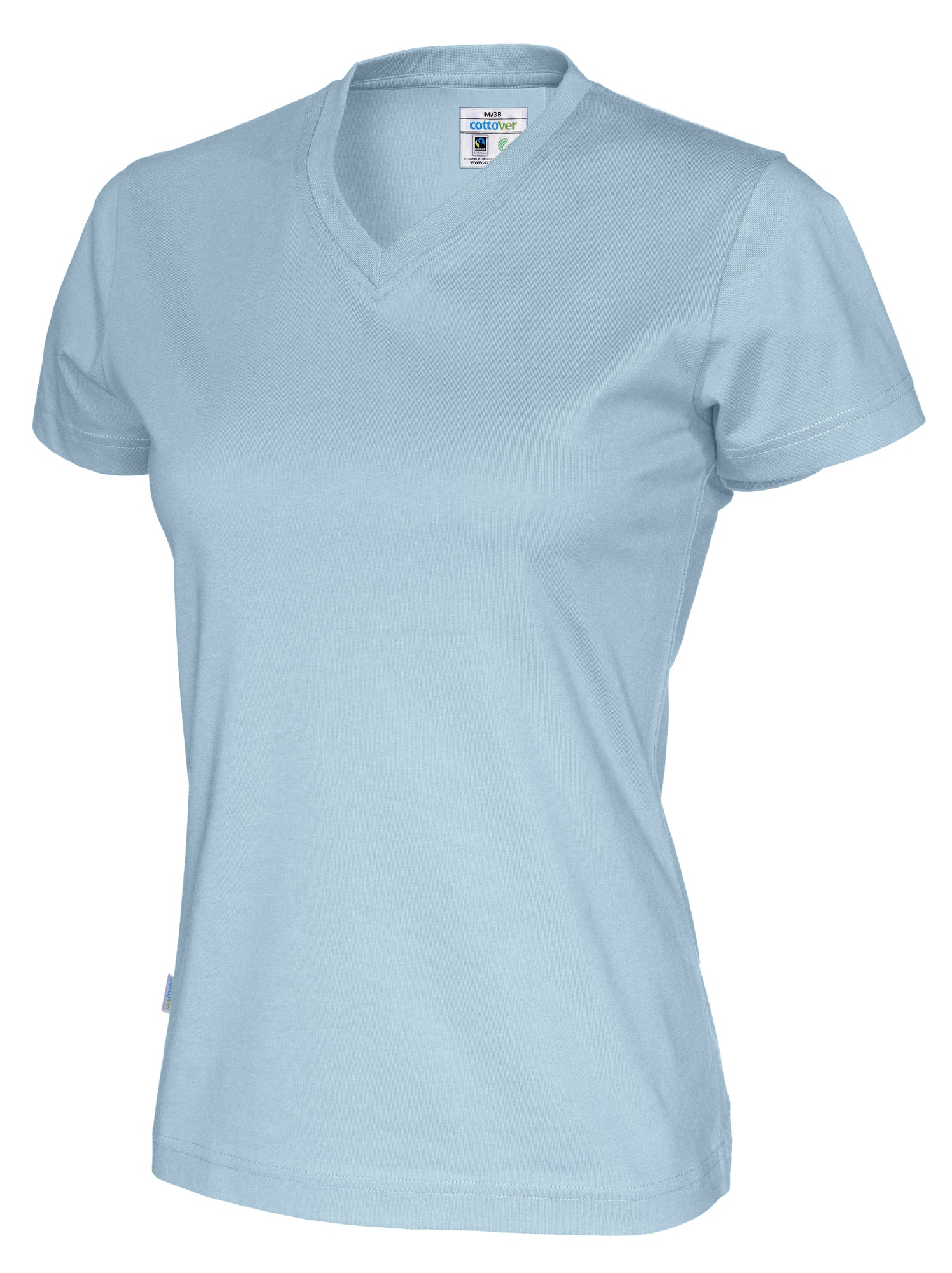 T-Shirt V-Neck Lady Sky Blue