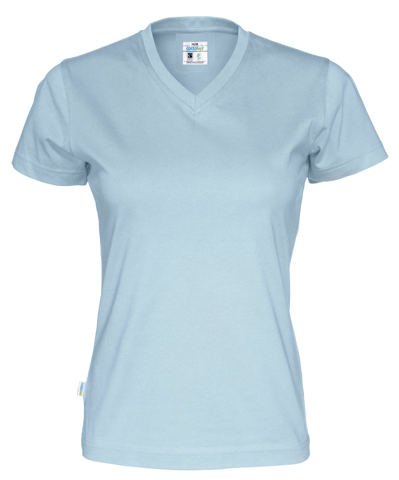 T-Shirt V-Neck Lady Sky Blue