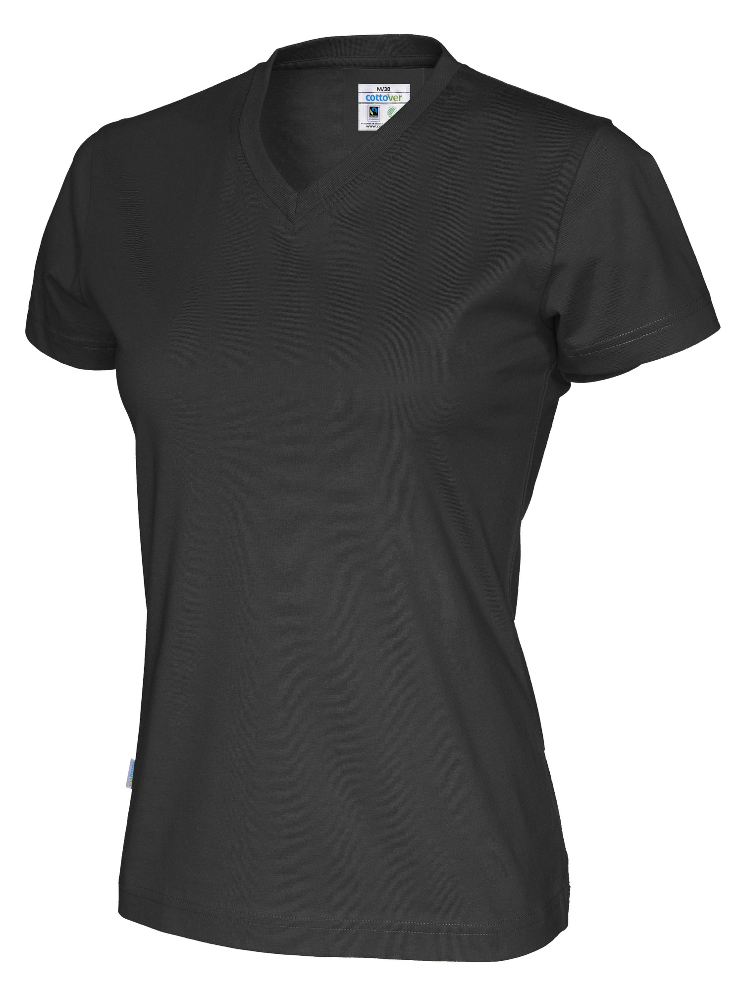 T-Shirt V-Neck Lady Black