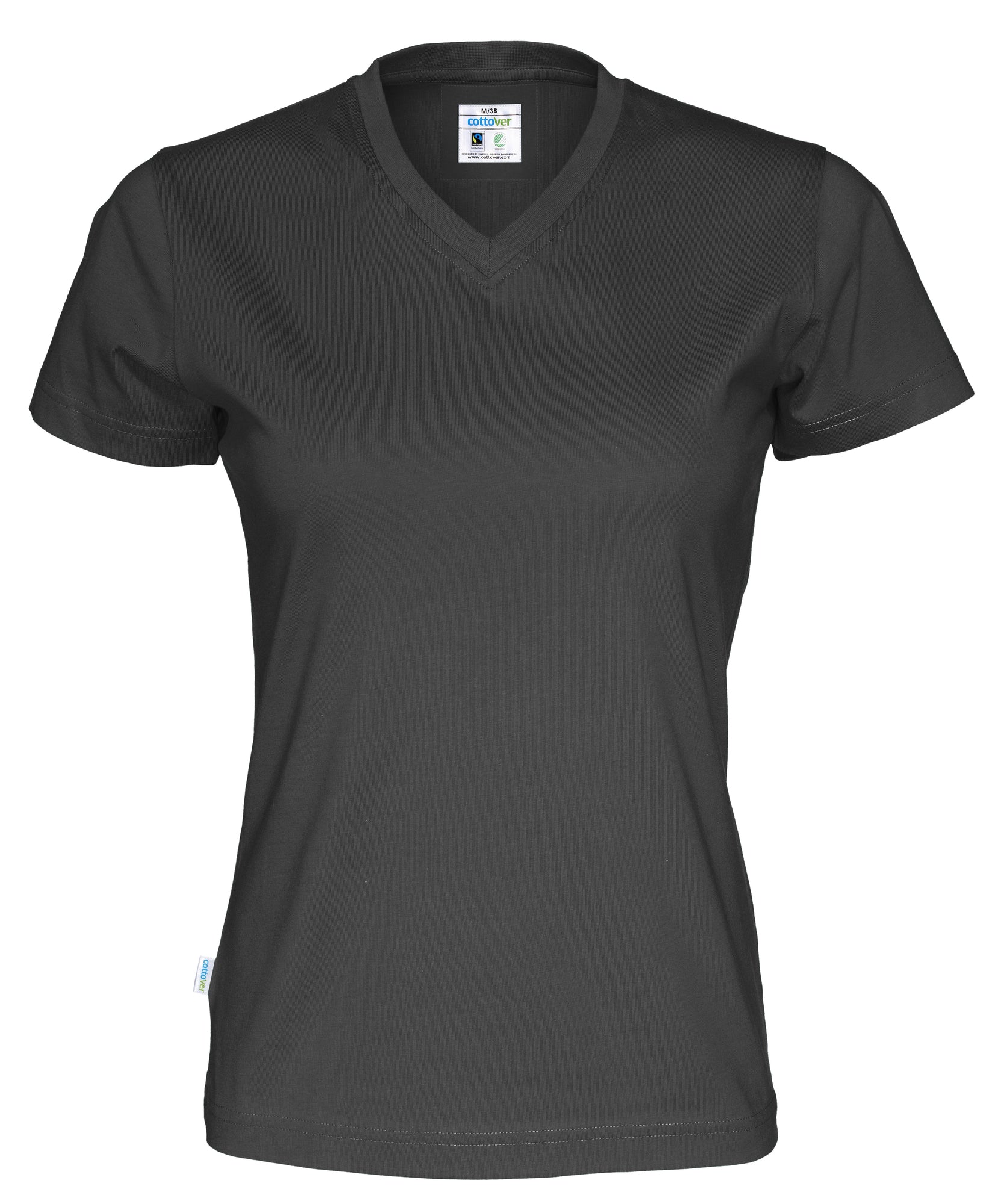 T-Shirt V-Neck Lady Black
