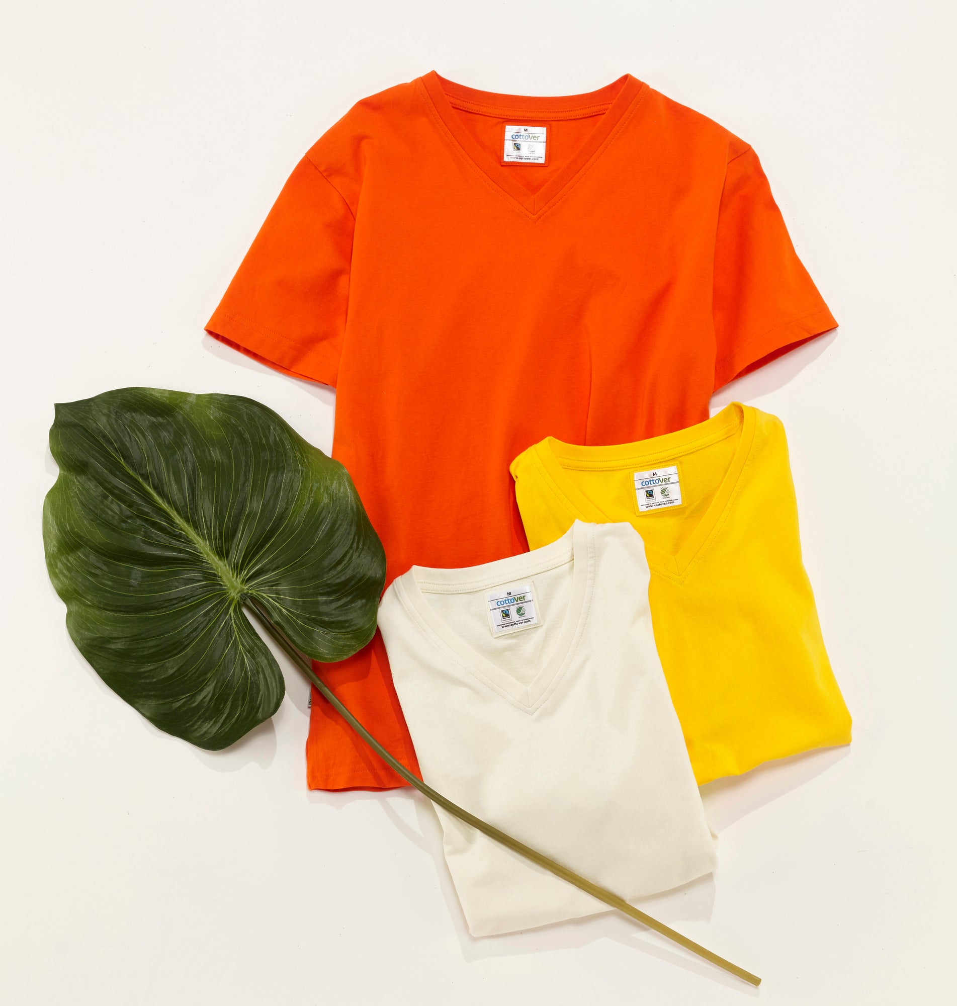 T-Shirt V-Neck Man Orange