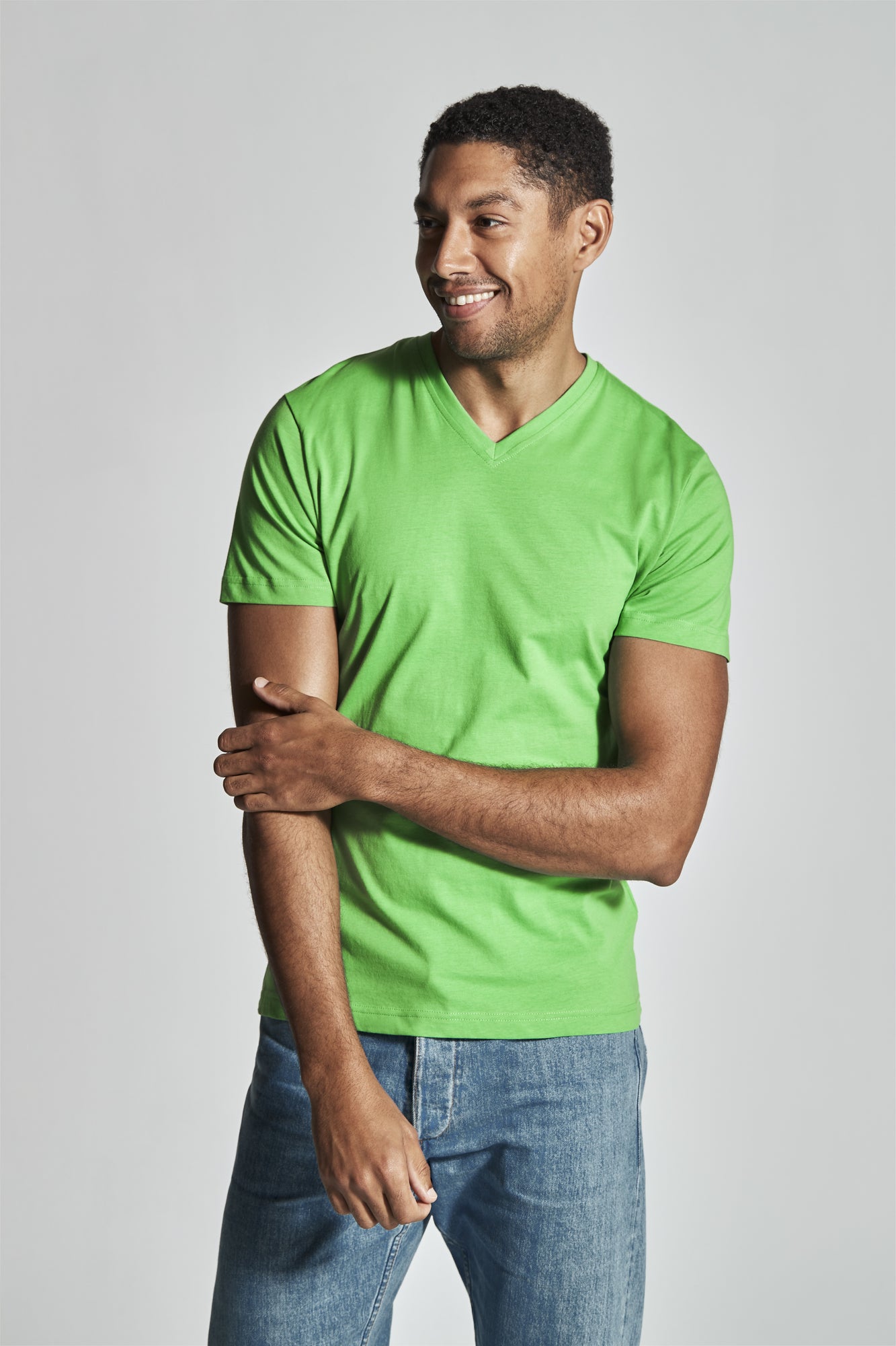 T-Shirt V-Neck Man Green