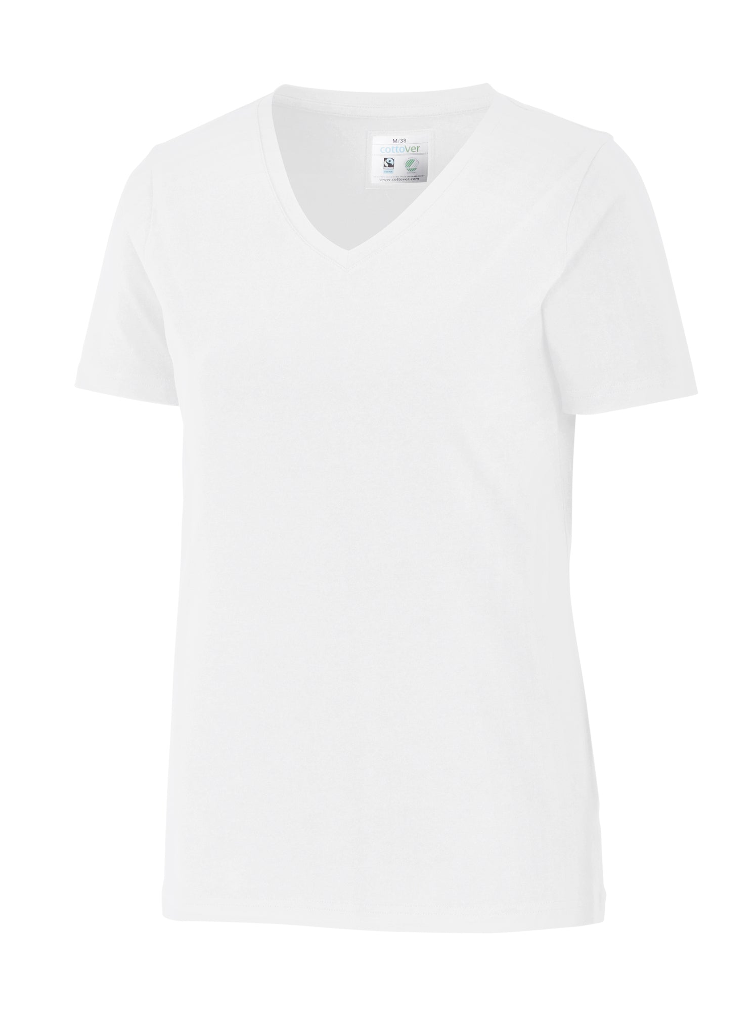 Stretch V-Neck Lady White