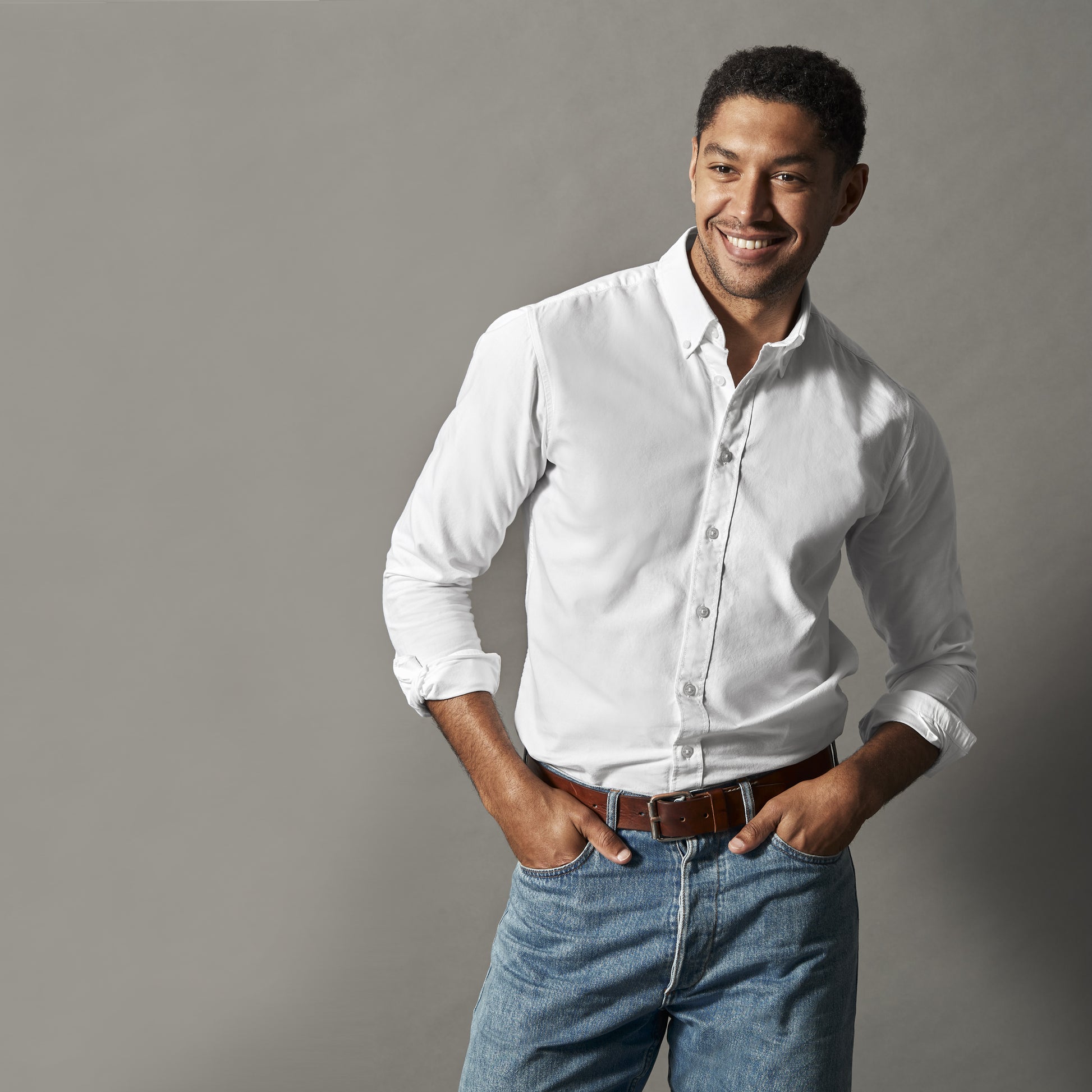 Oxford Shirt Slim fit Man Navy