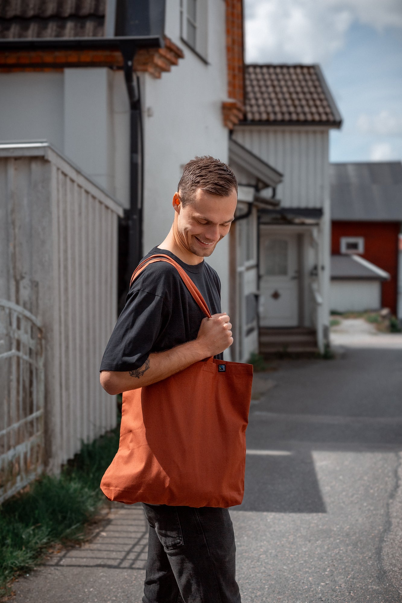 Key Tote Bag (GOTS) Rust Red