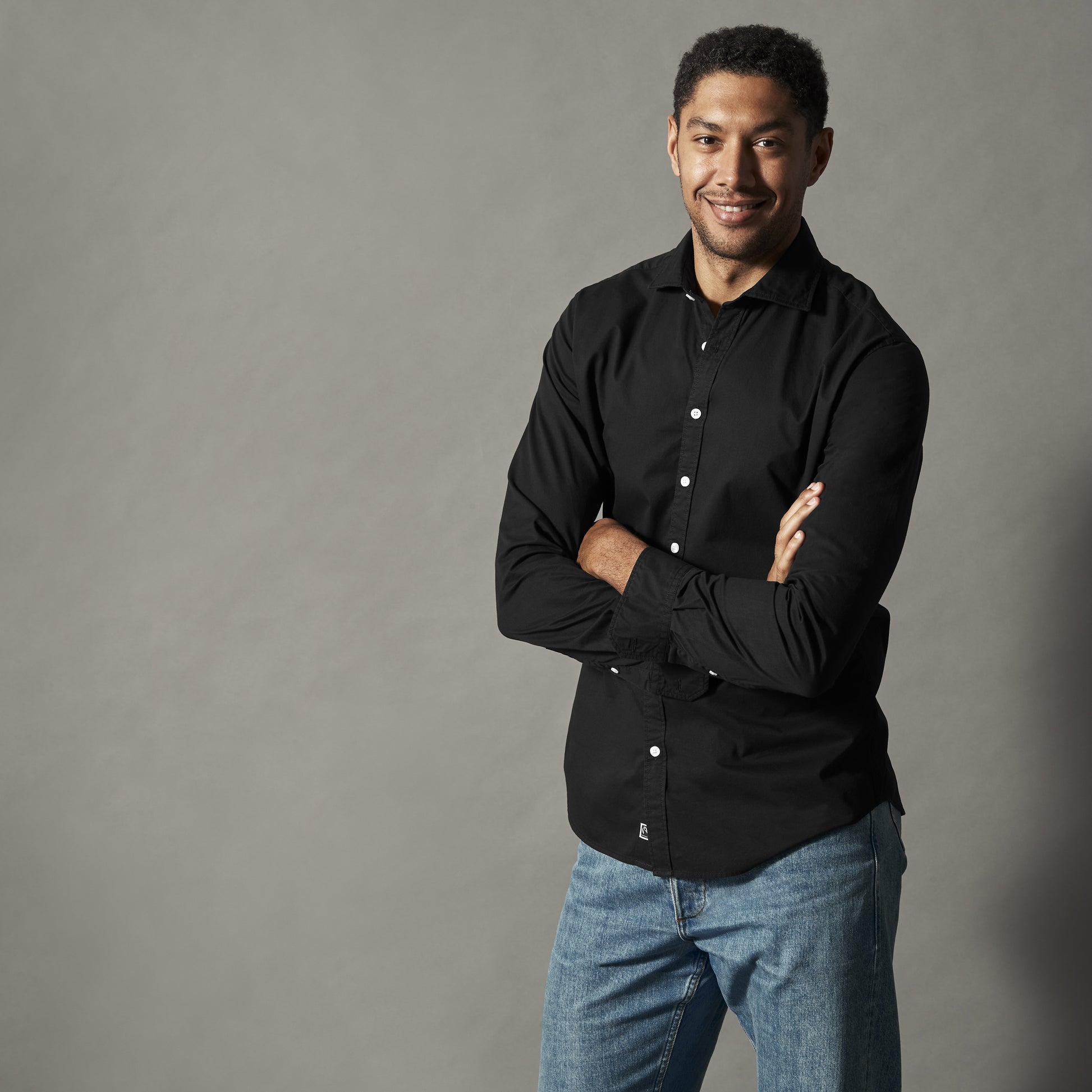 Twill Slim Fit Man Black