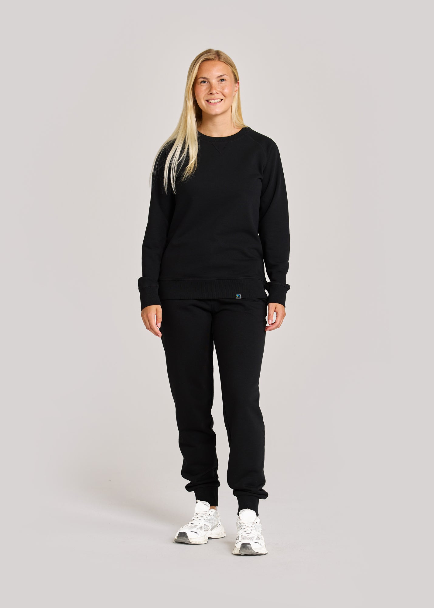 F. Terry Crew Neck Lady Black