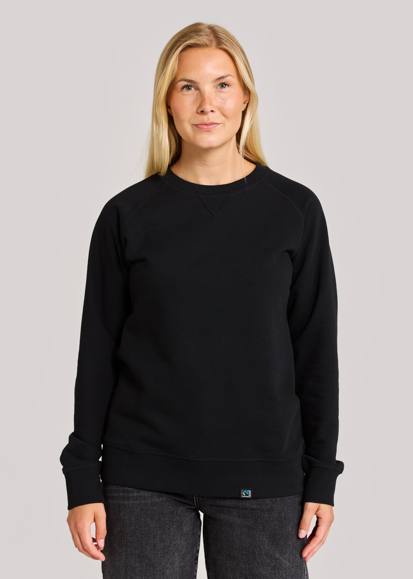 F. Terry Crew Neck Lady Black