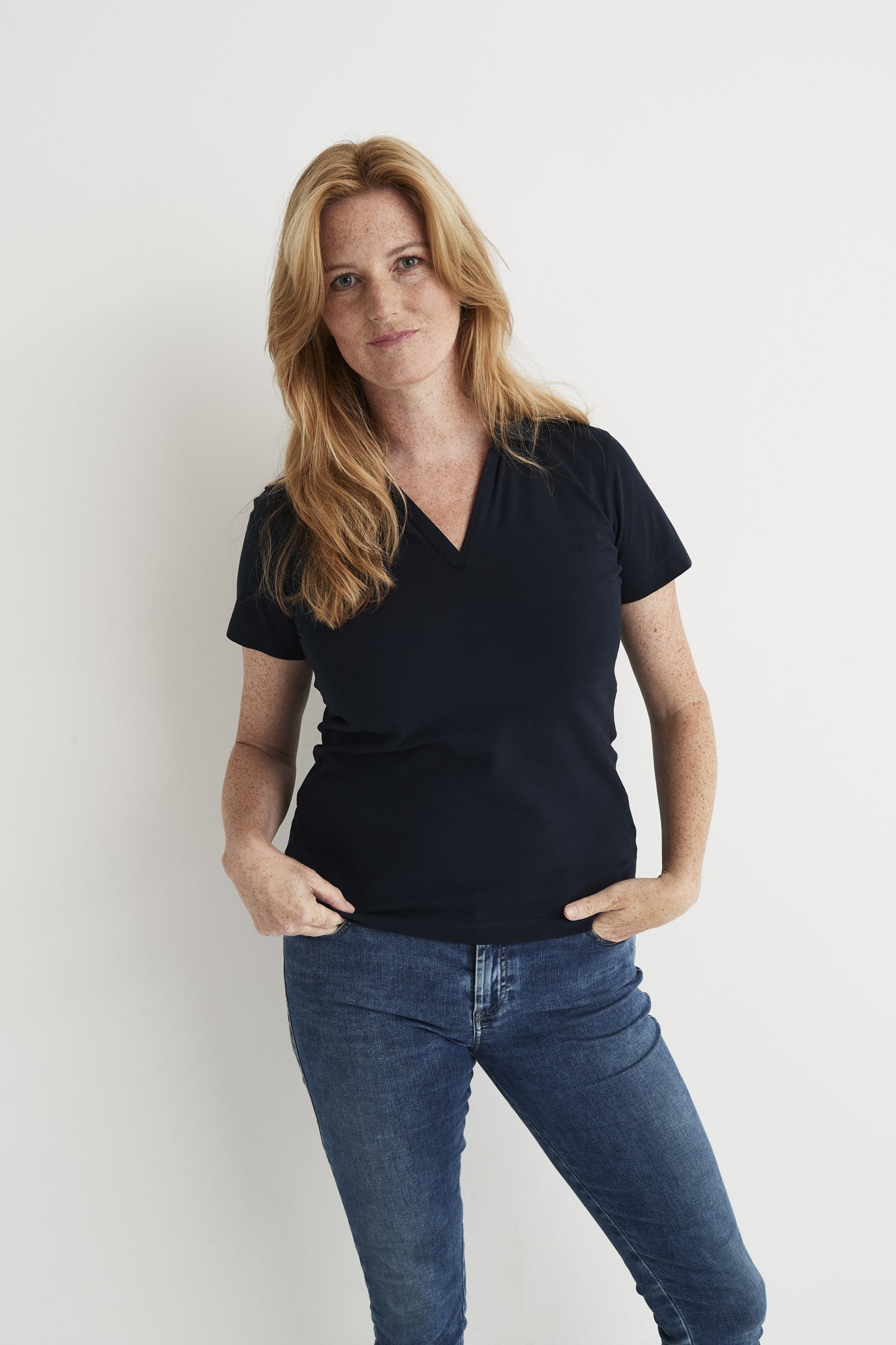 Stretch Pique Lady Navy