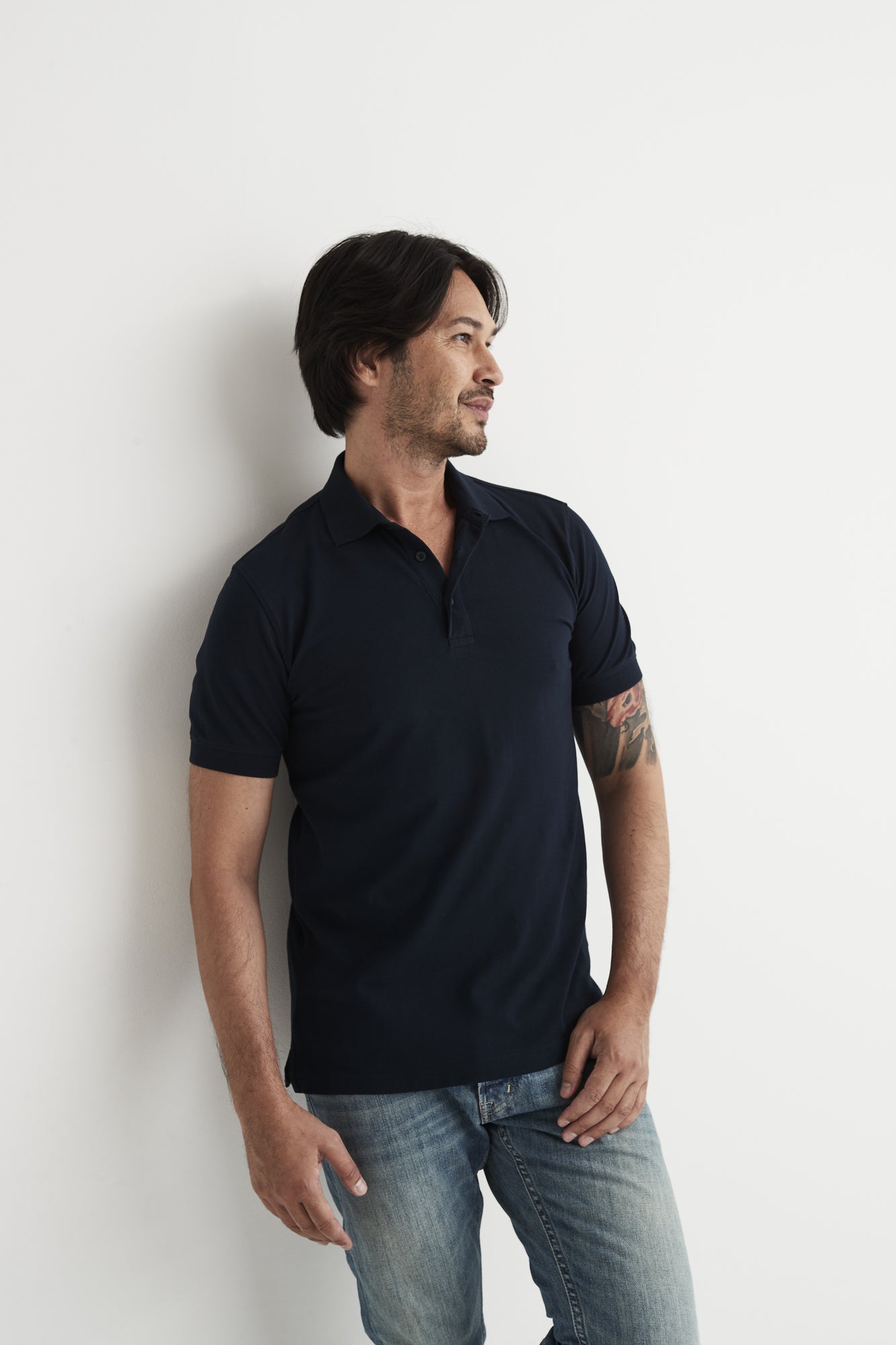 Stretch Pique Man Navy