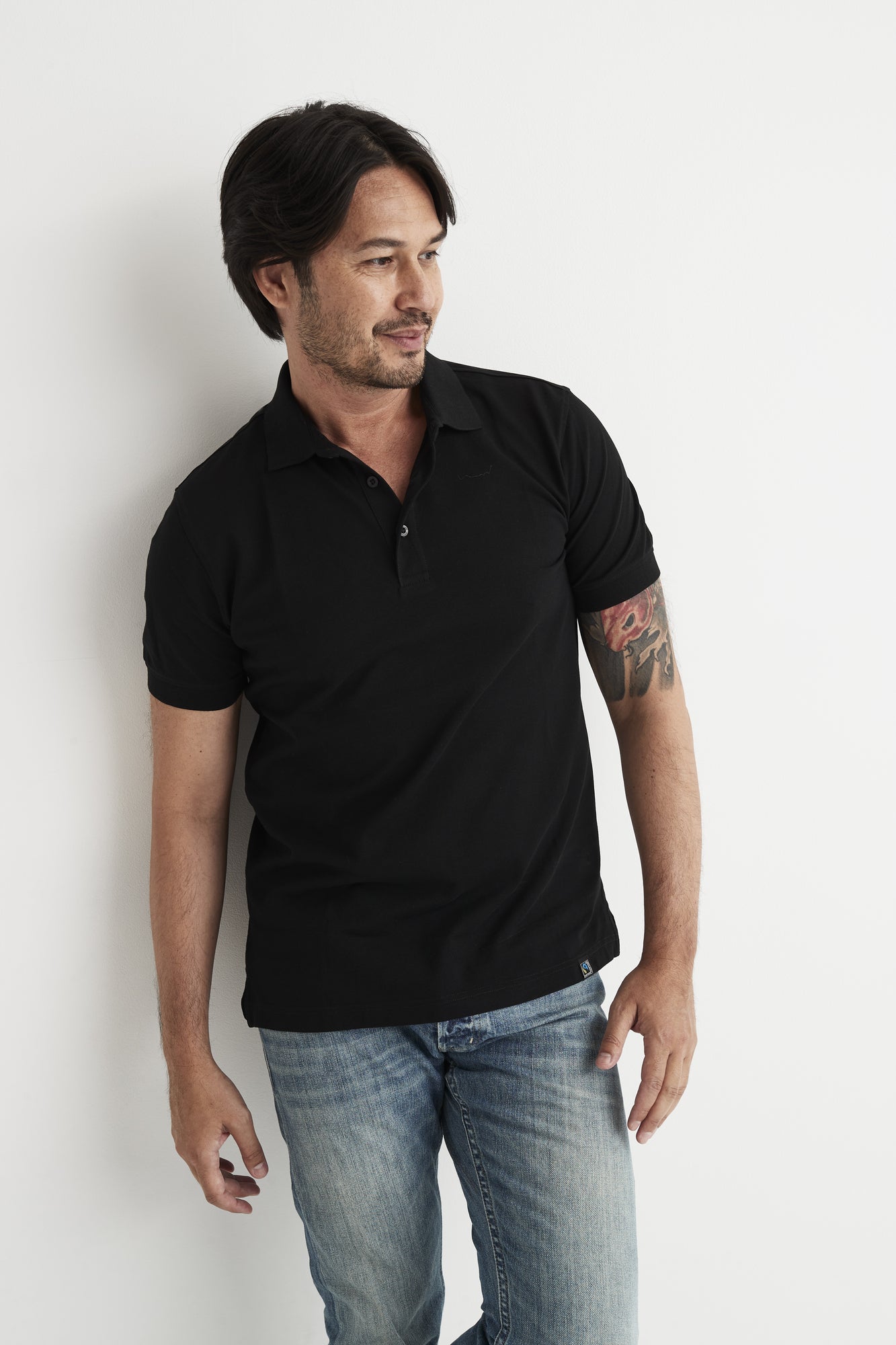 Stretch Pique Man Black