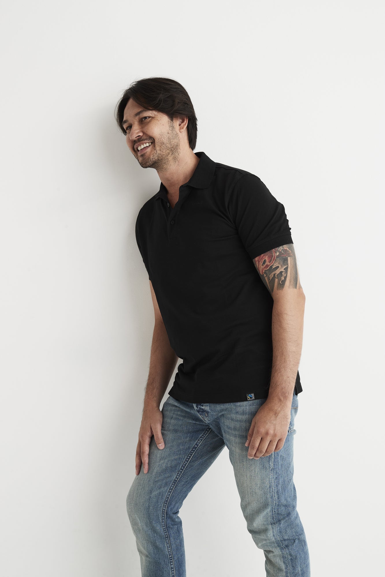 Stretch Pique Man Black