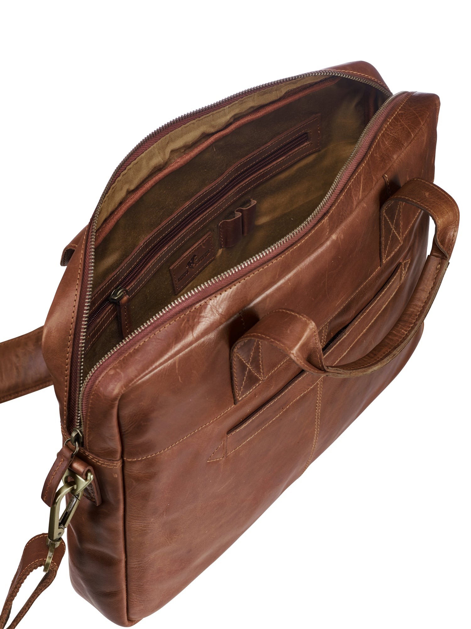 Leather Line Briefcase Cognac