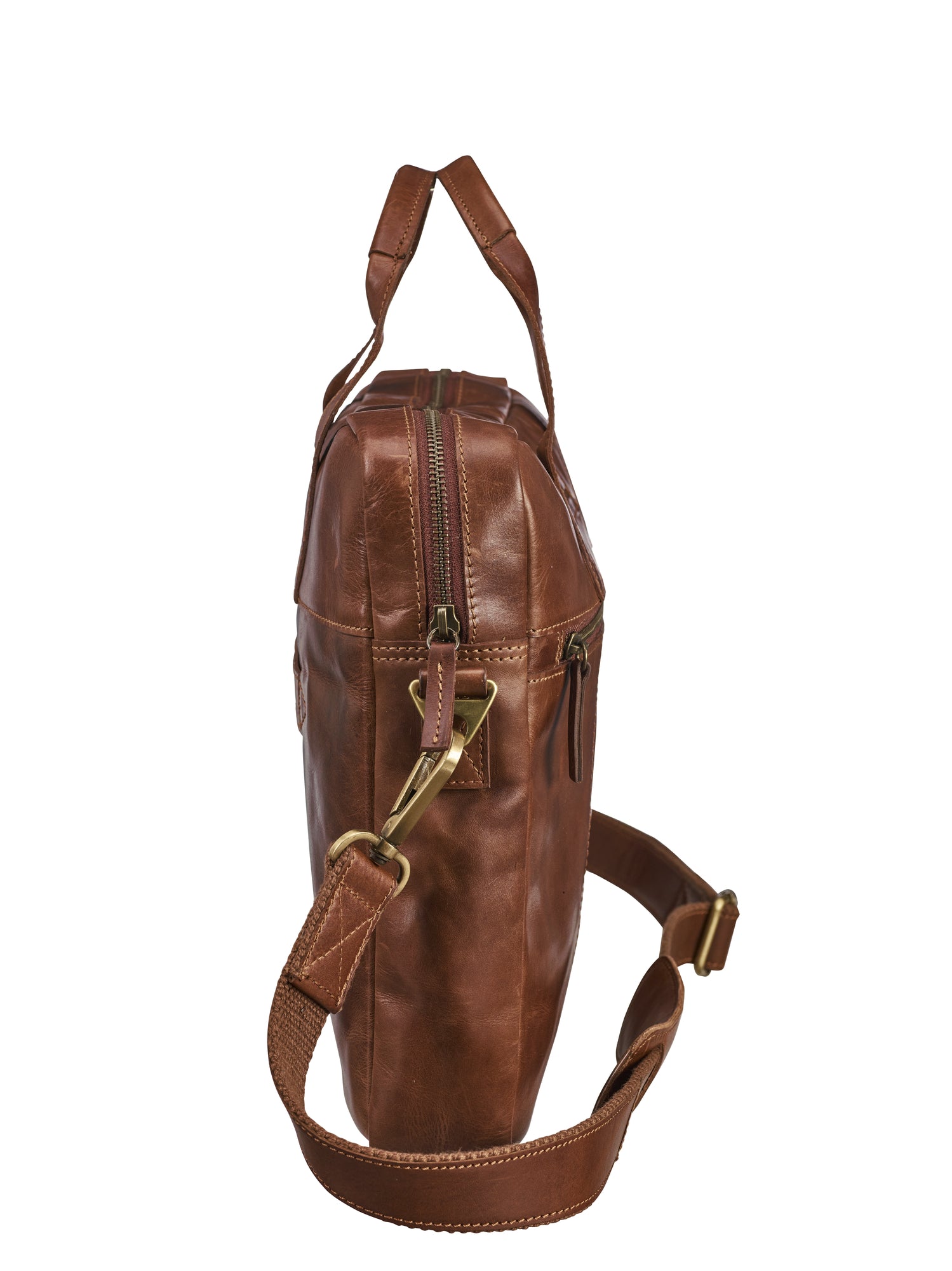 Leather Line Briefcase Cognac