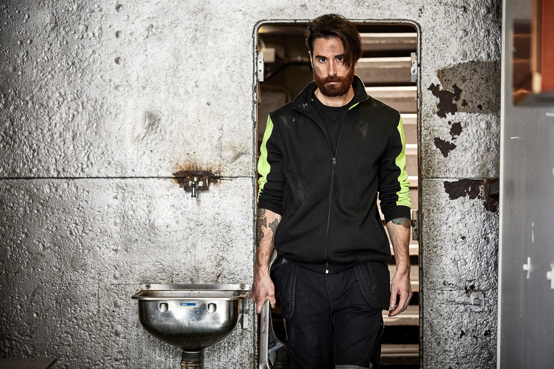 Genova Full Zip Sweatshirt Black/Orange