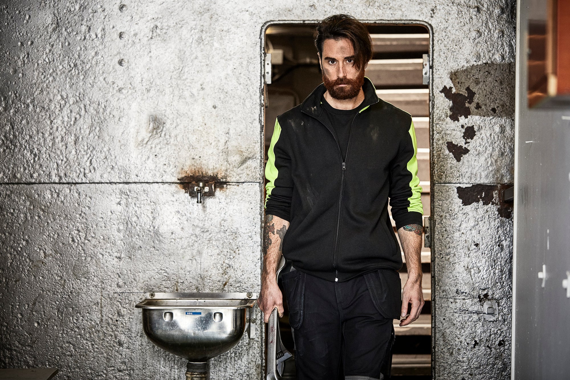 Genova Full Zip Sweatshirt Black/Orange