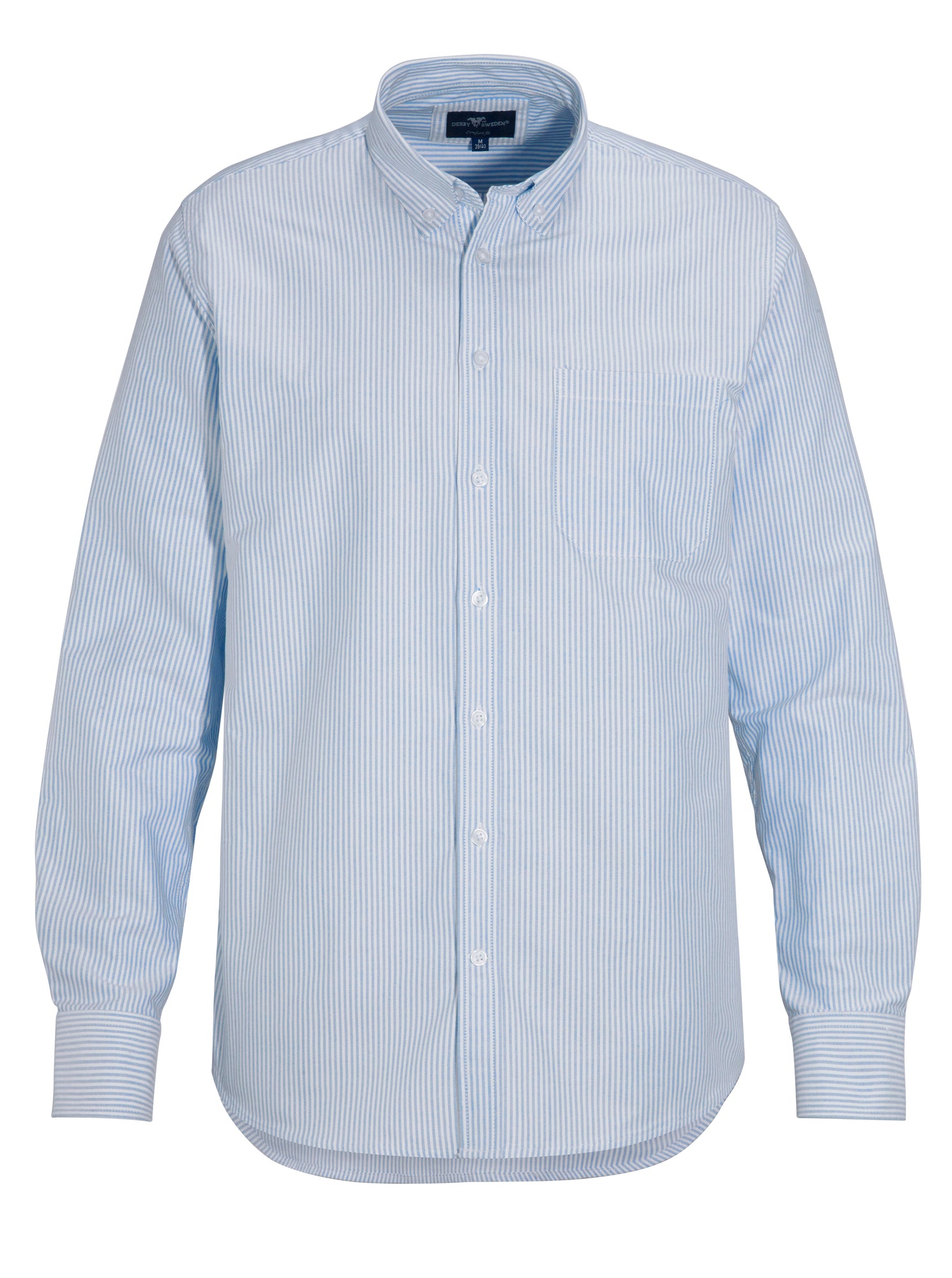 Dawson Comfort L/S White/Light Blue Stripe