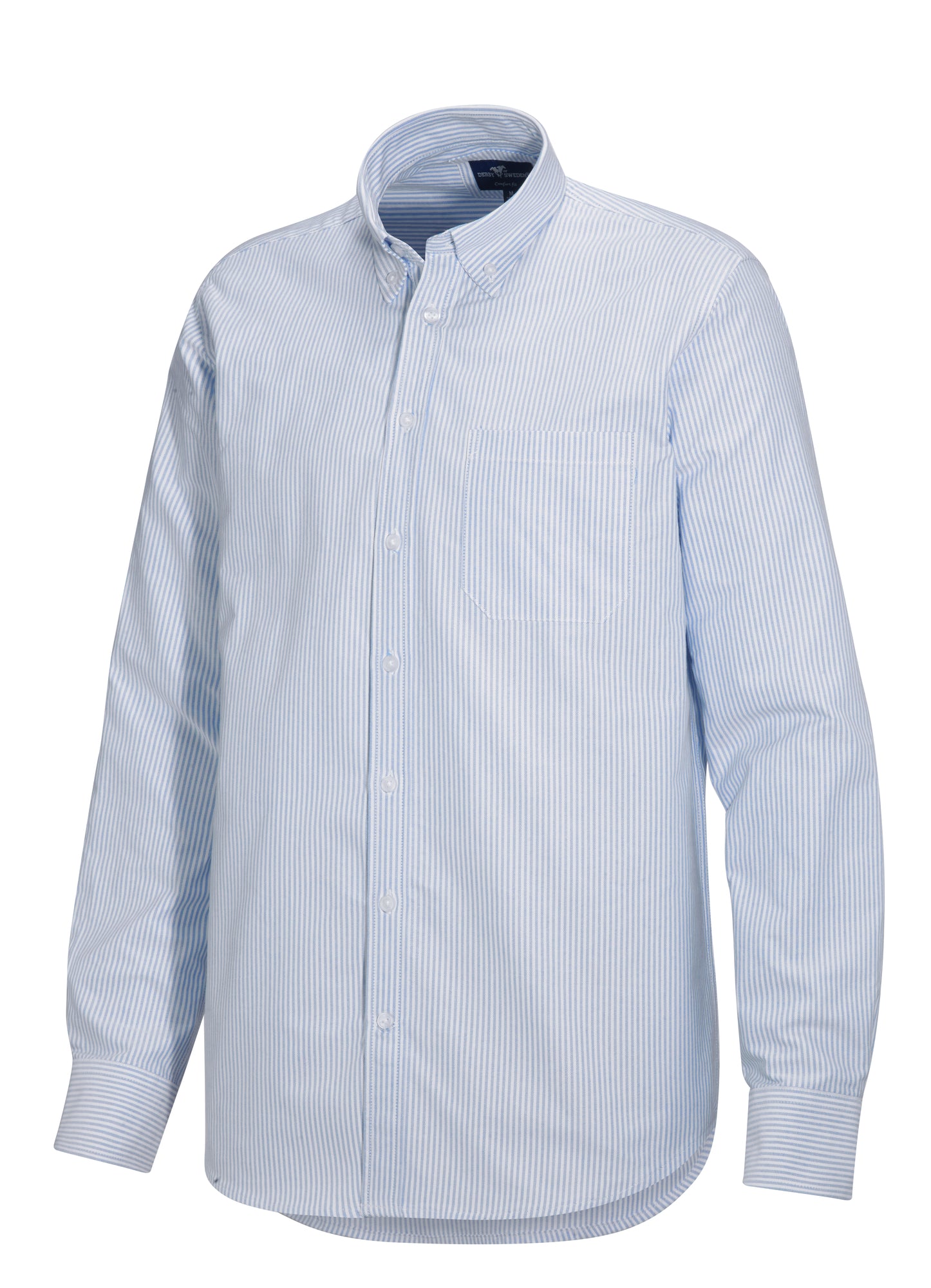 Dawson Comfort L/S White/Light Blue Stripe