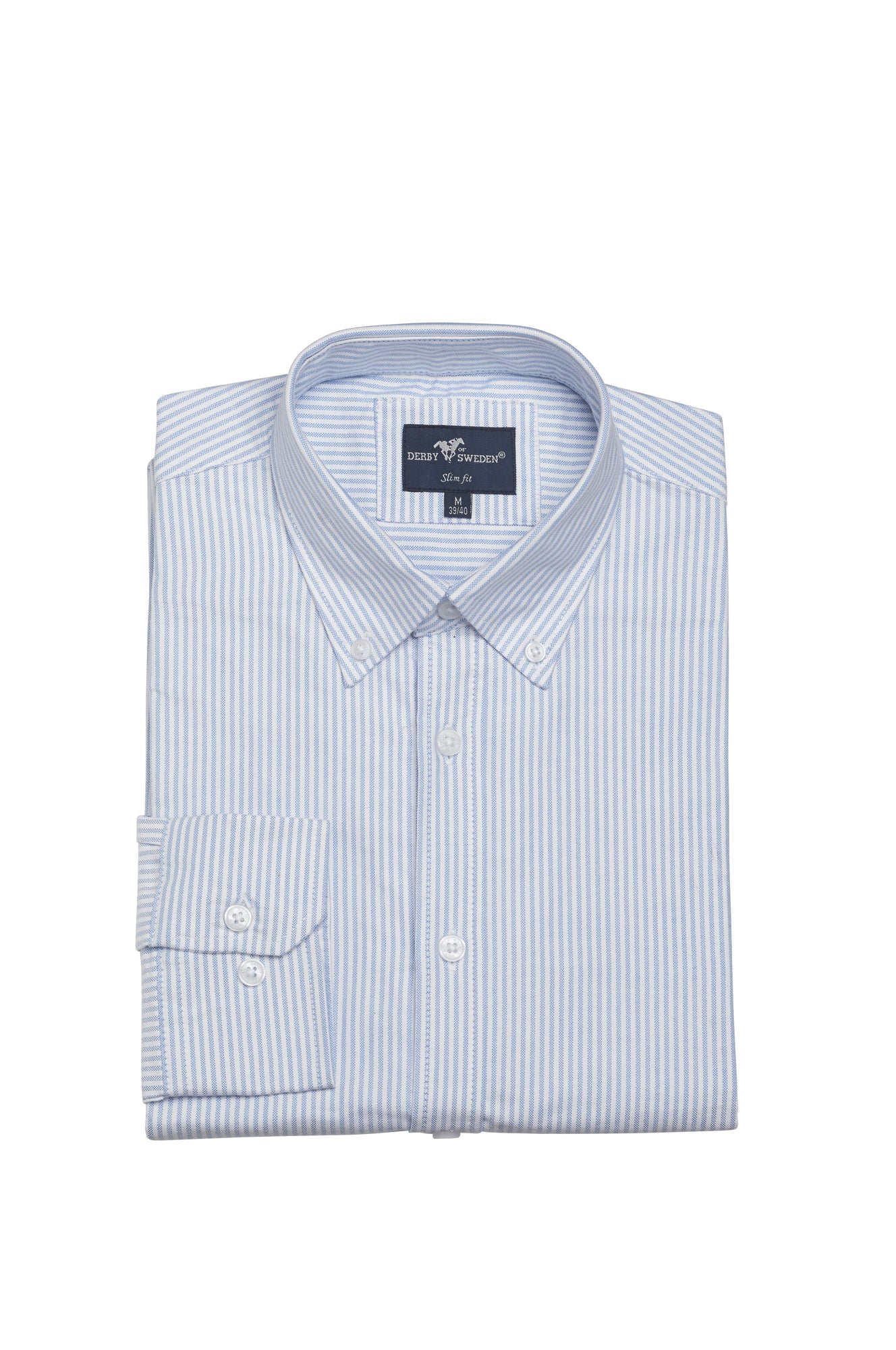 Dawson Slim Fit L/S White/Light Blue Stripe