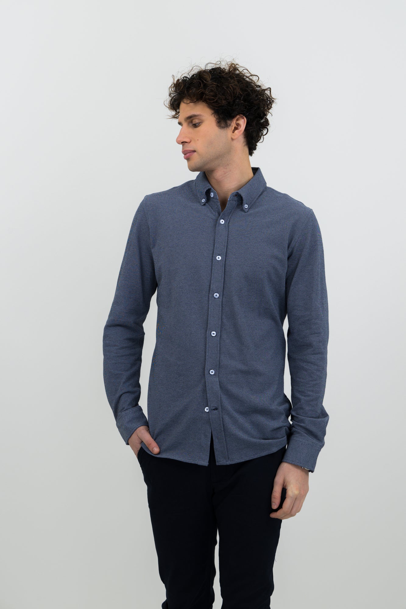 Burlingham jersey shirt Navy