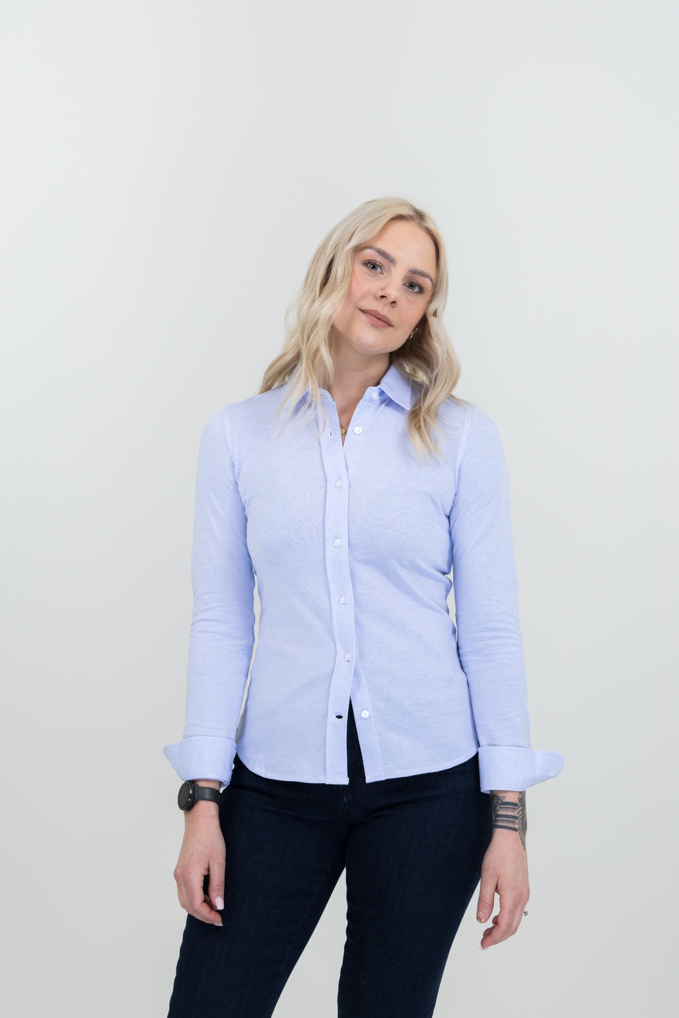 Burlingham Woman Jersey shirt Light Blue