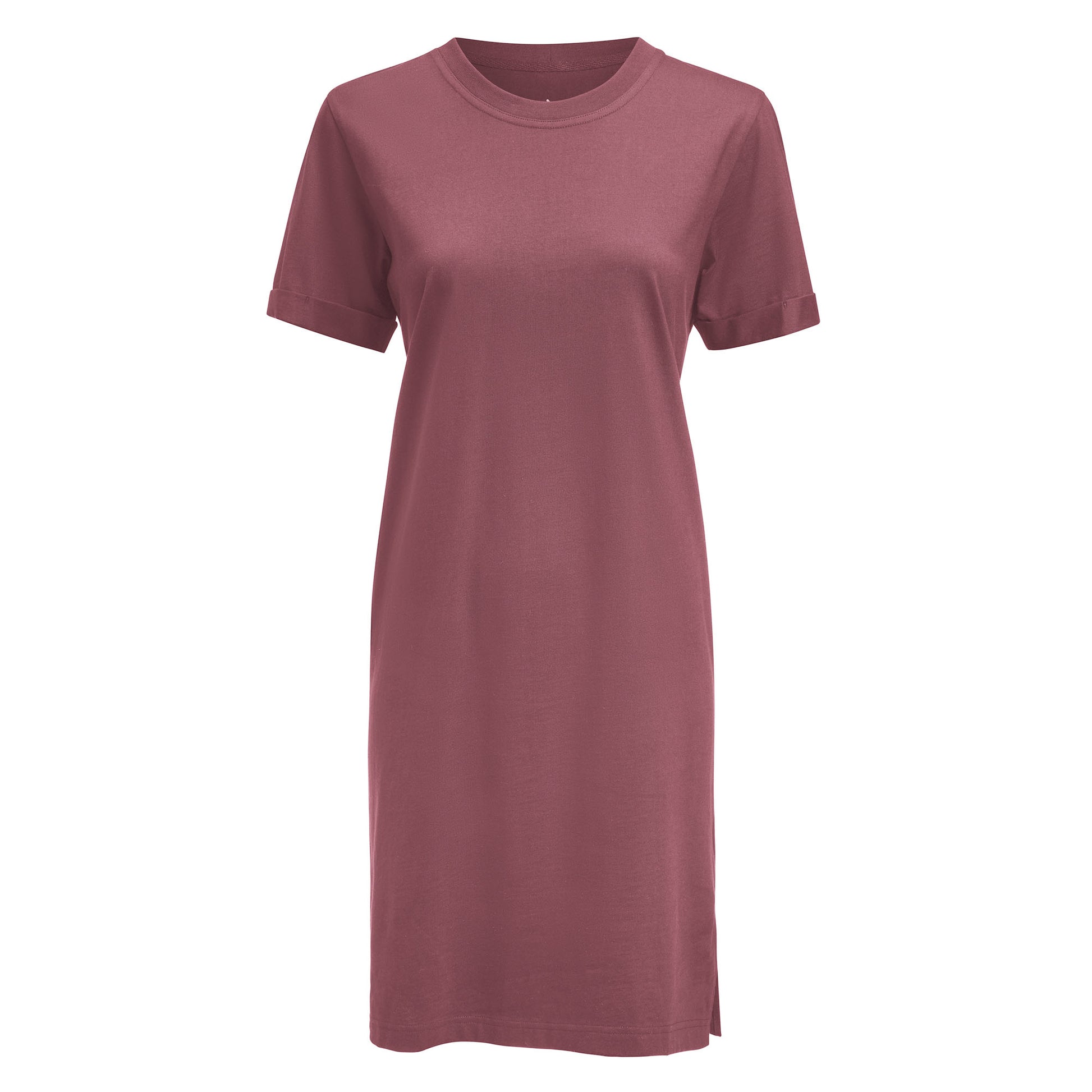 American T-shirt Dress Women Dusty Red