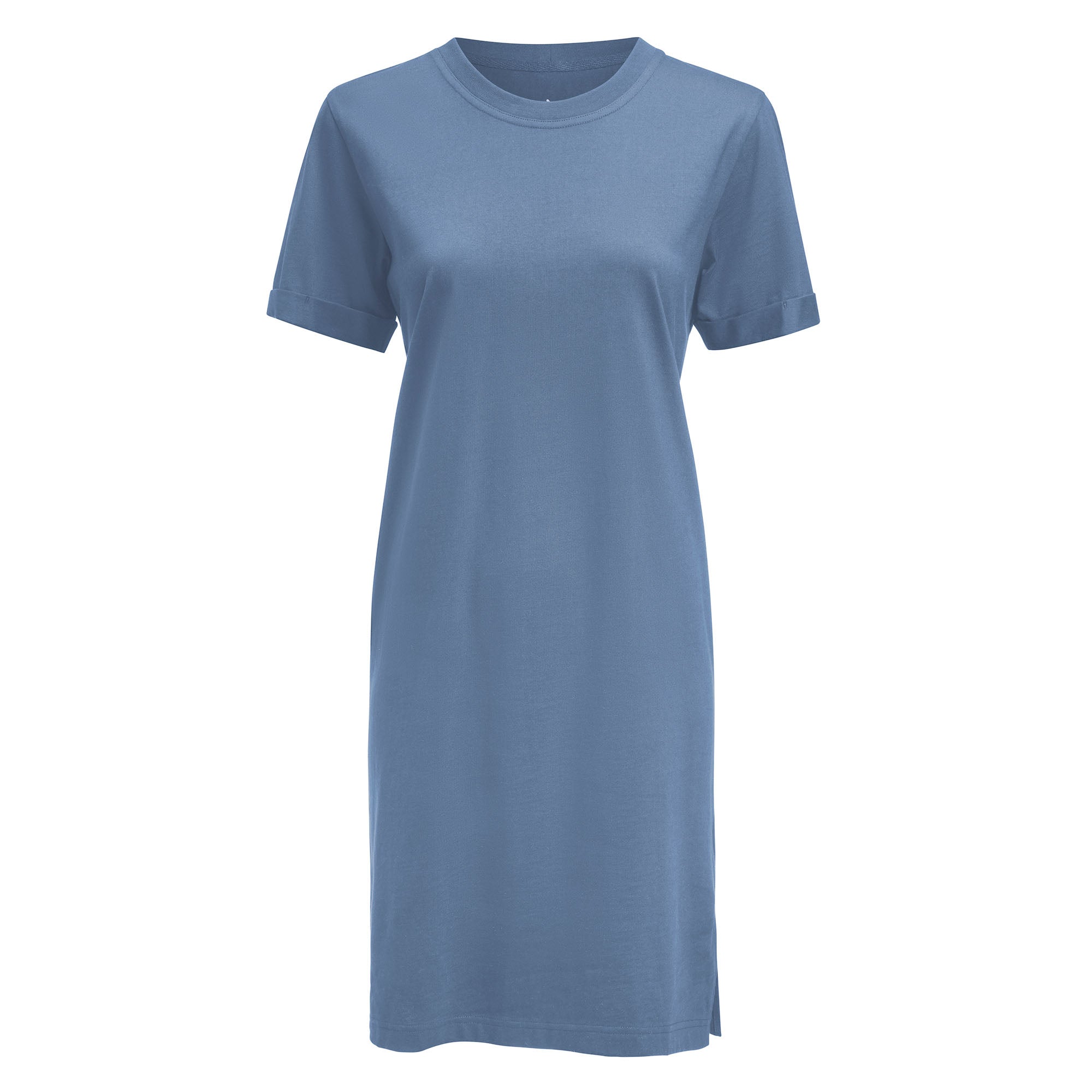 American T-shirt Dress Women Summer Blue