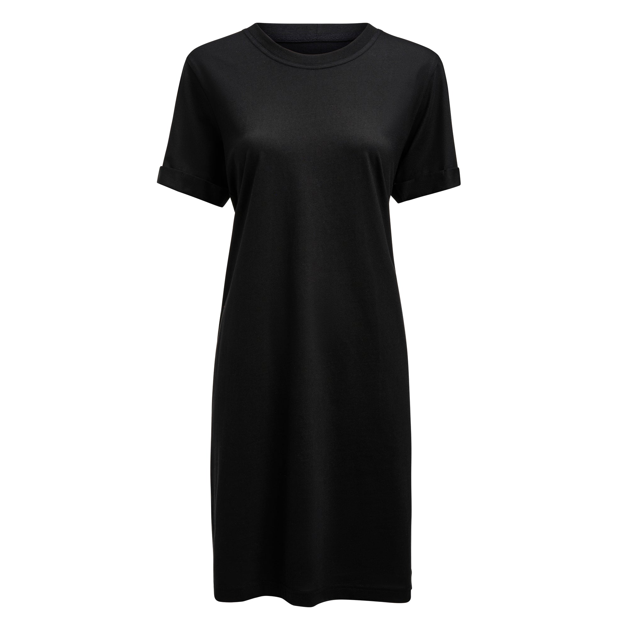 American T-shirt Dress Women Black
