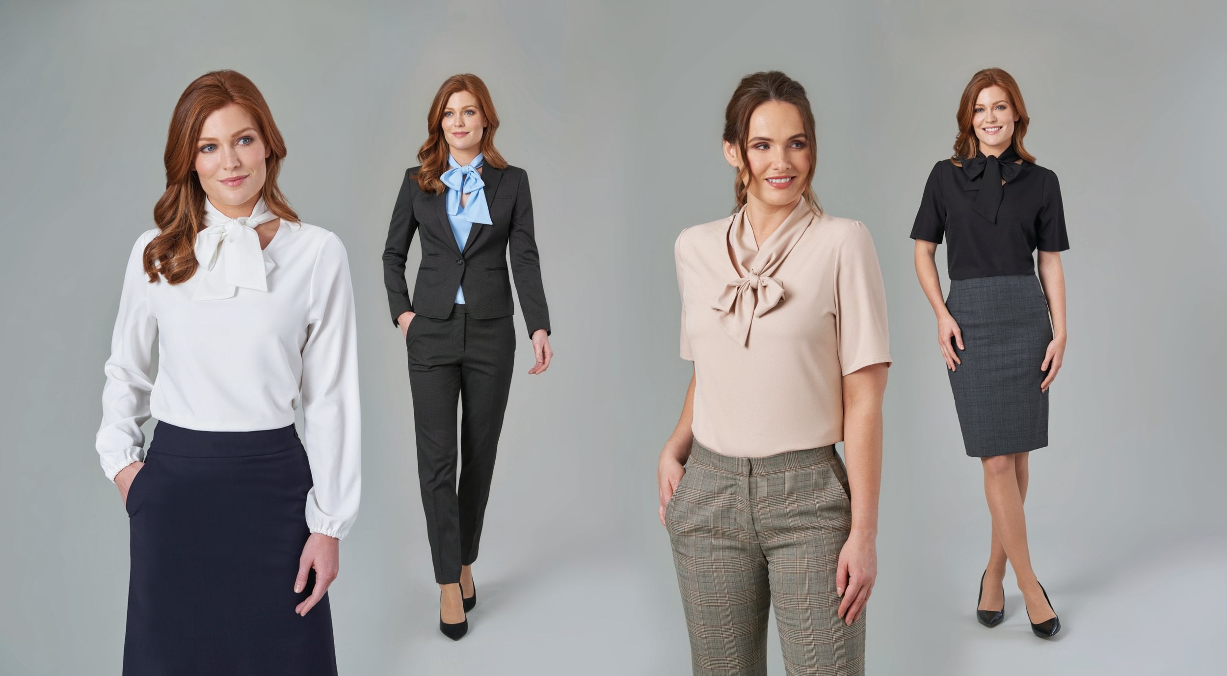 Andria Pussy Bow Blouse L/E Dame - TV2368