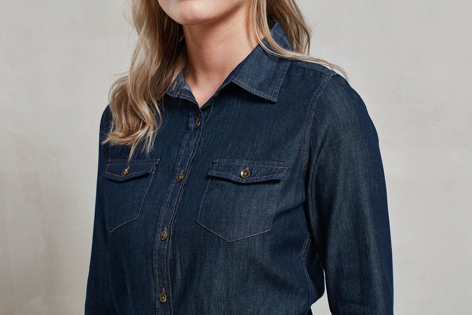 Women's Jeans Stitch Denim Shirt - P322