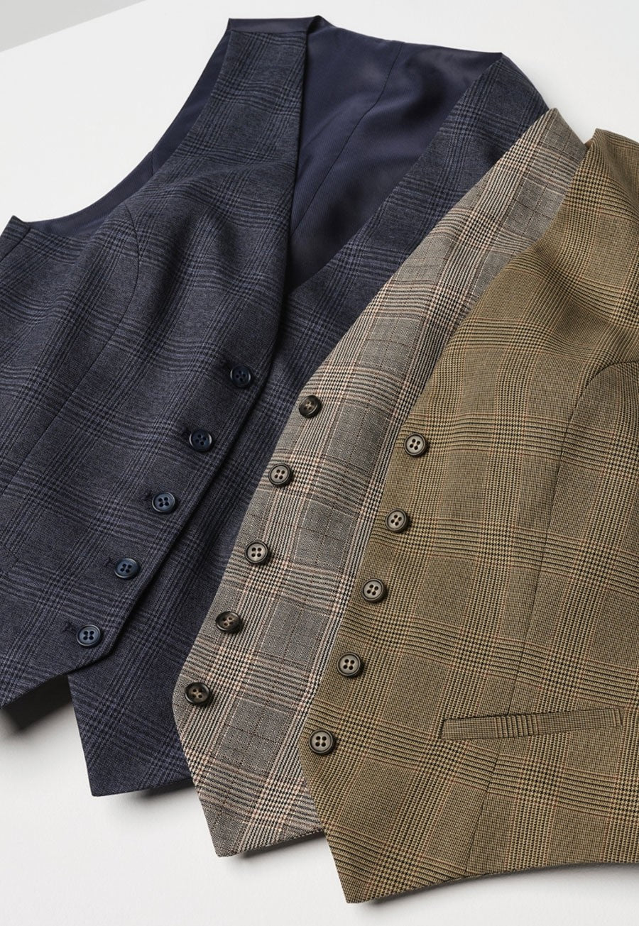 Olivia Check Waistcoat (D) - TV2363