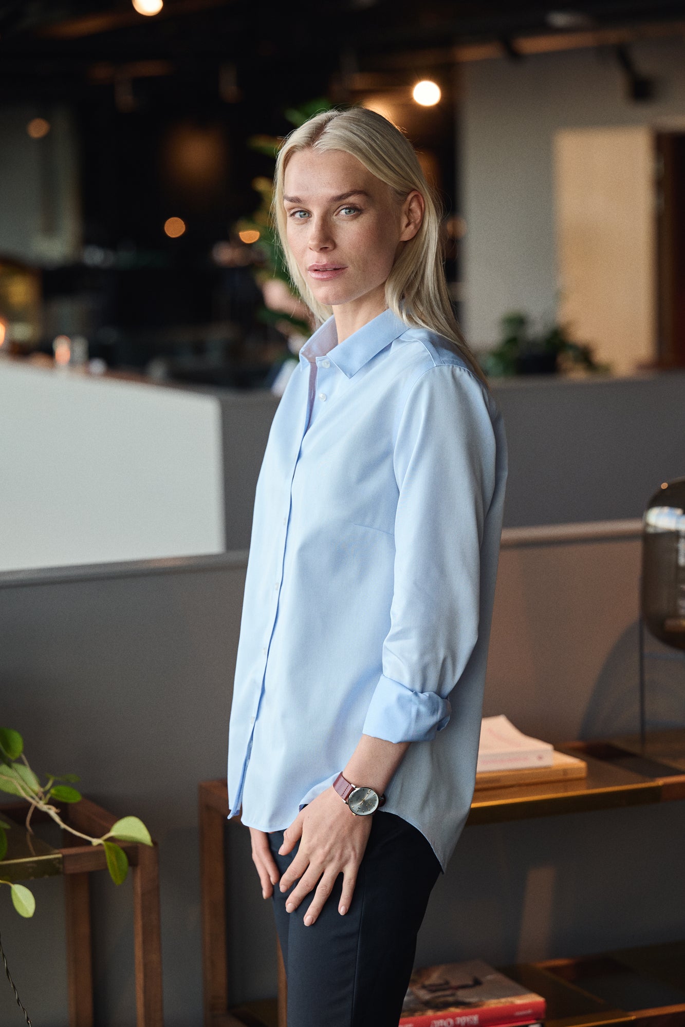 GB01 Twill Relaxed Woman Sky Blue