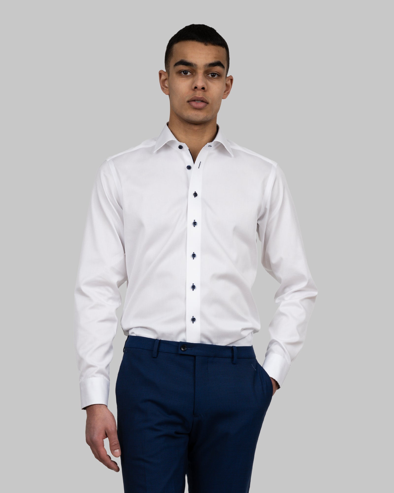 RB20 Twill Slim White/Navy