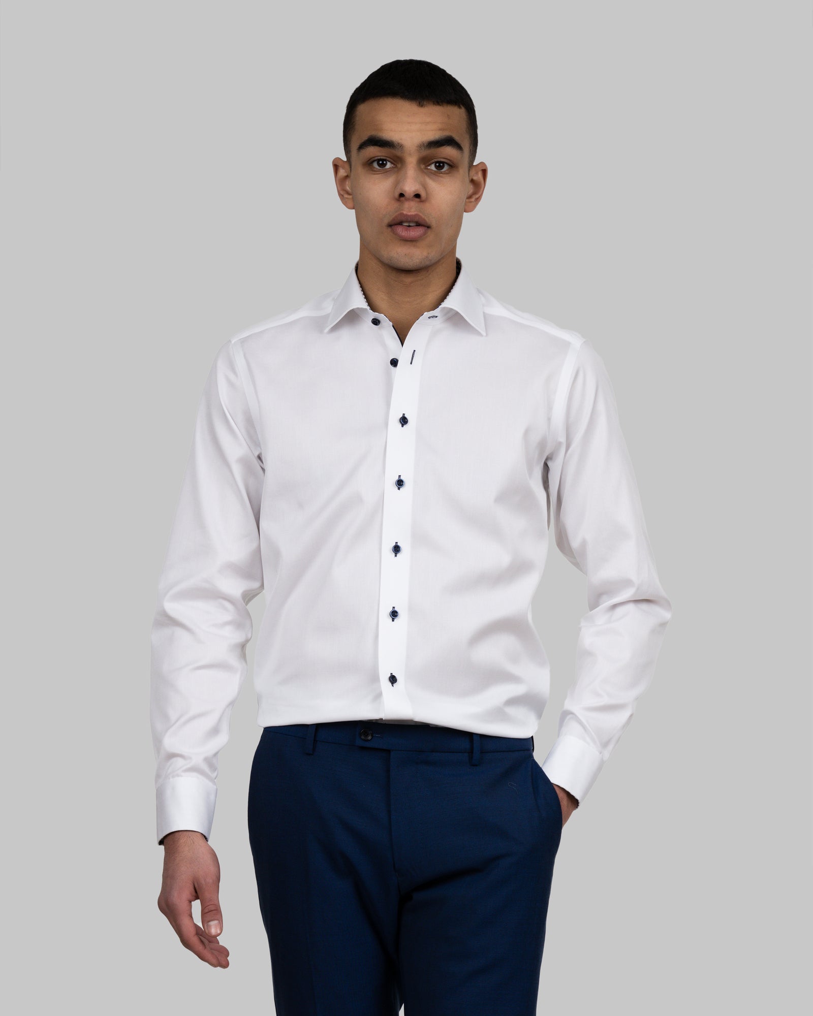 RB20 Twill Slim White/Navy
