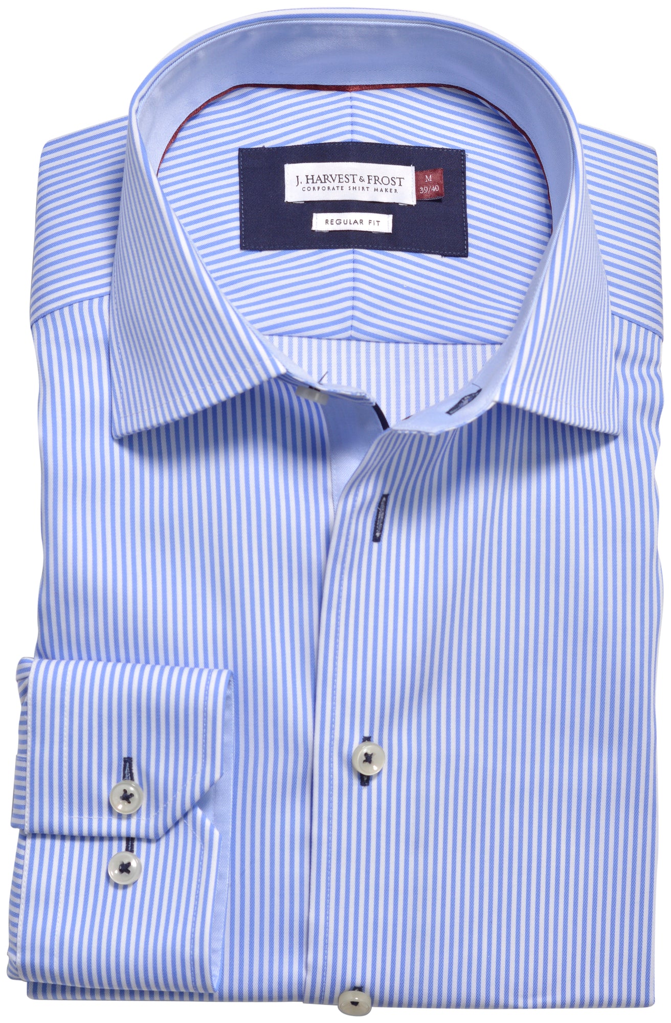 JH&F Red Bow 22 Regular Fit Sky Blue/White