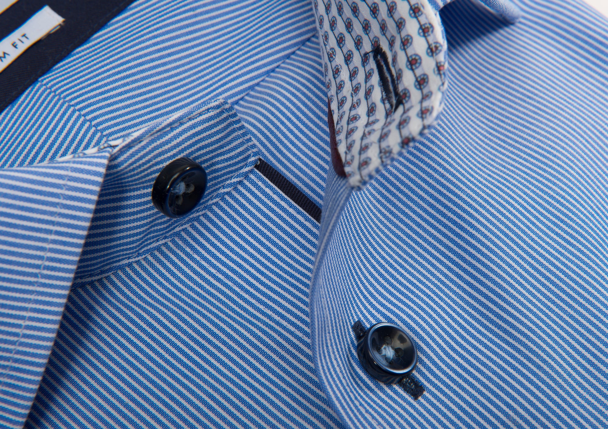 JH&F Red Bow 24 Slim Fit Midblue Stripe