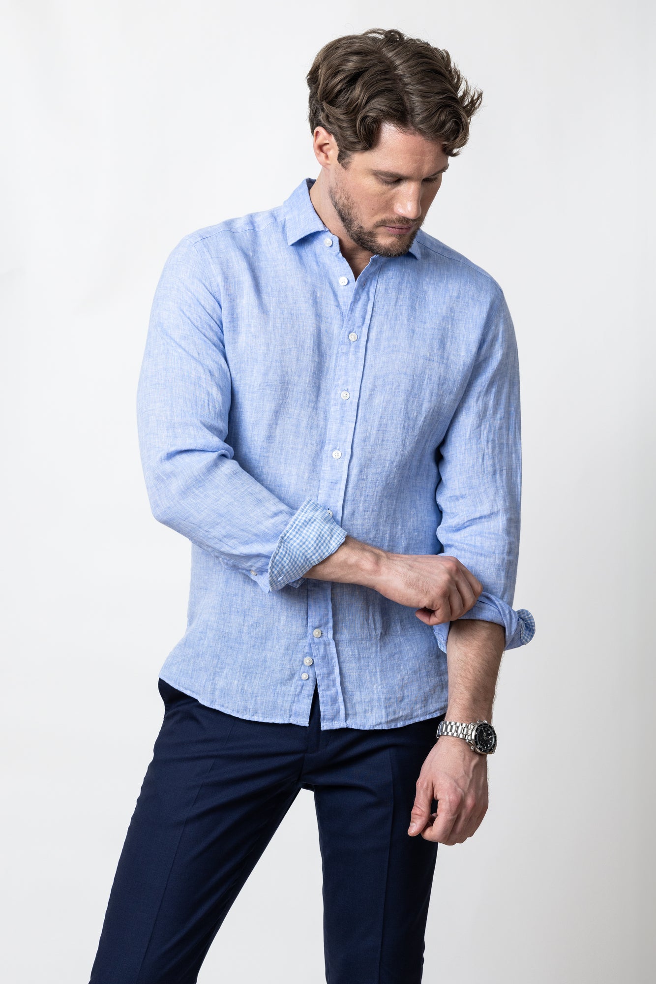 IB33 Linen Regular Skyblue