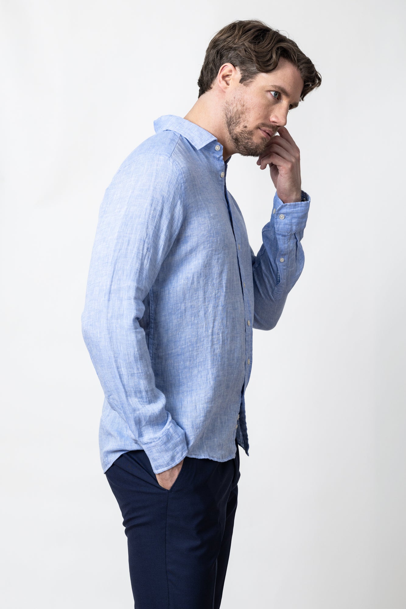 IB33 Linen Regular Skyblue