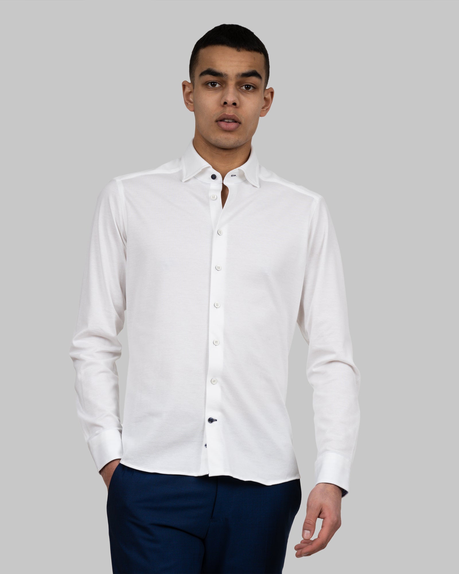 JH&F Indigo Bow 34 Slim Fit White