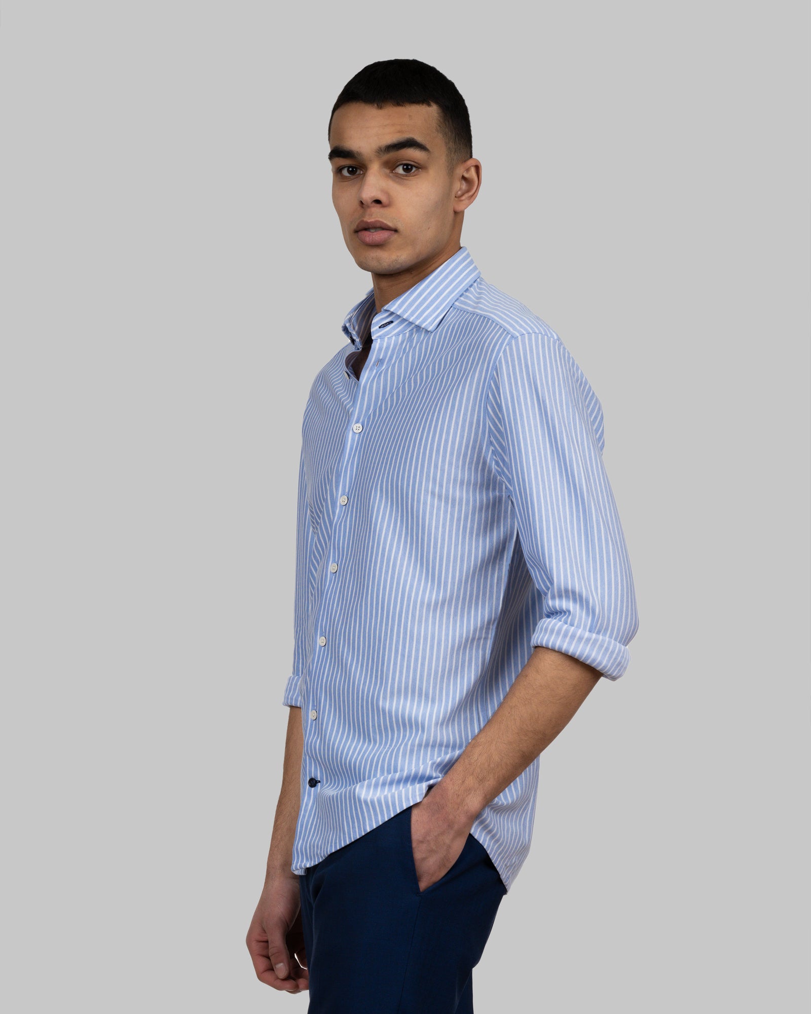 JH&F Indigo Bow 34 Slim Fit Blue