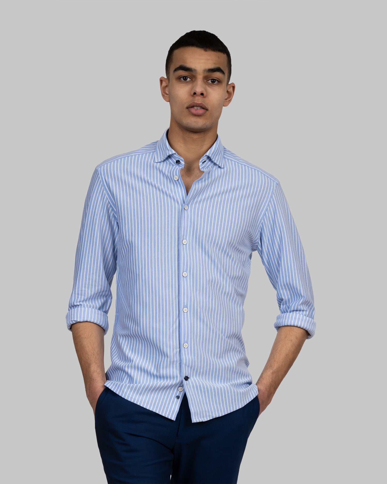 JH&F Indigo Bow 34 Slim Fit Blue