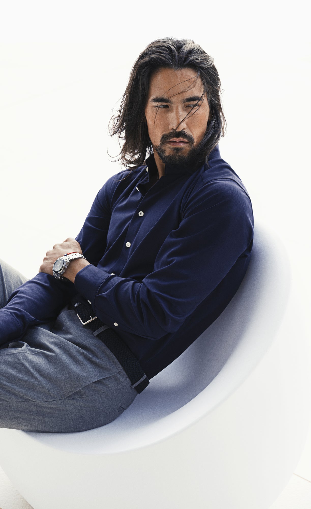 JH&F Indigo Bow 34 Slim Fit Navy